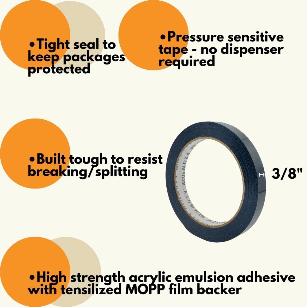 PSBM Heavy Duty Strapping Tape 0.375 Inch x 60 Yards (6912 Pack) - 3/8 Inch Black Polypropylene Tape for Bundling, Palletizing & Reinforcement | Ideal for Shipping, Moving Boxes & Warehouse Packaging