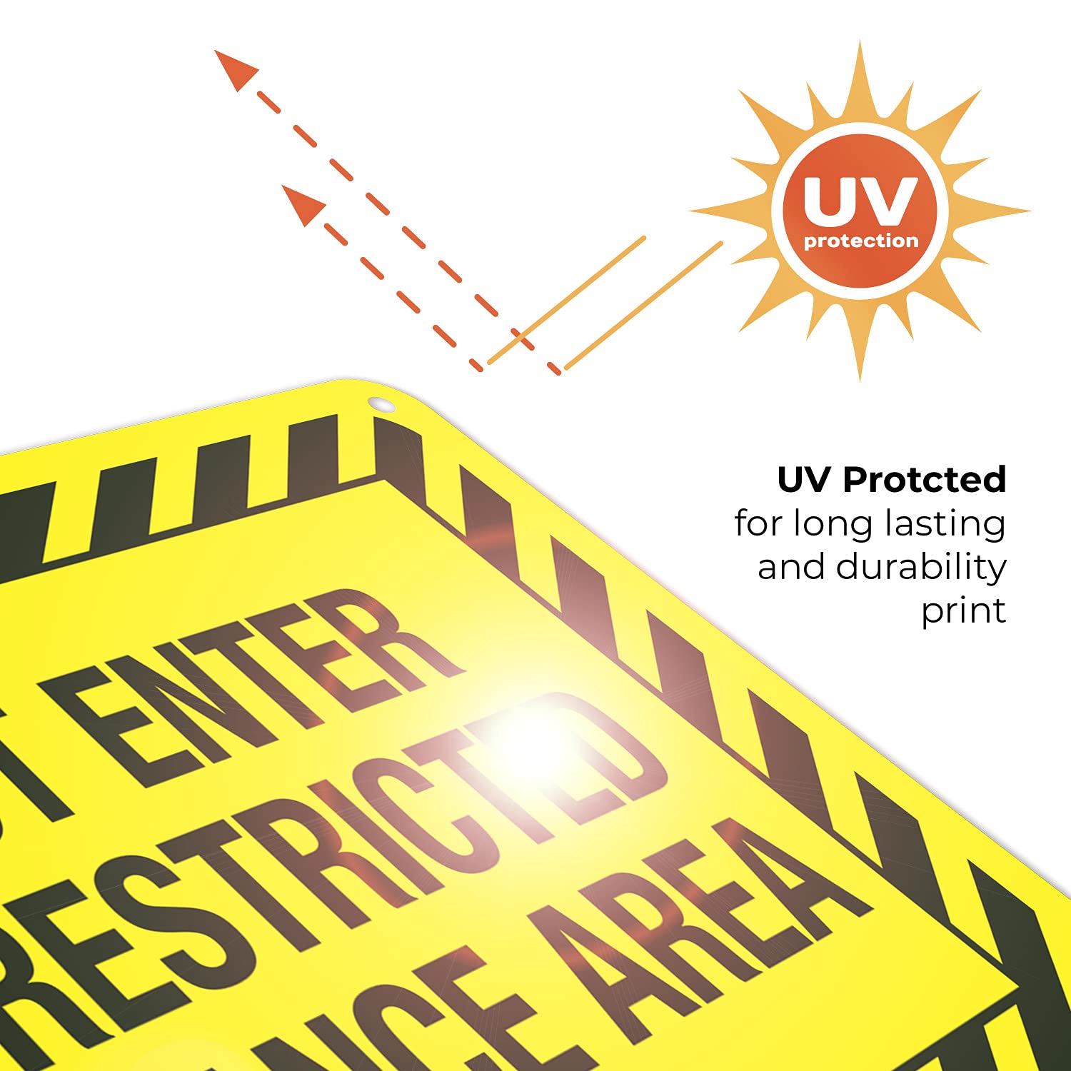 Do Not Enter This Restricted Clearance Area Sign - 10x7 Inches Rustproof Aluminum Safety Sign - Fade Resistant OSHA Warning Sign for Construction Sites & Warehouses - Made in USA