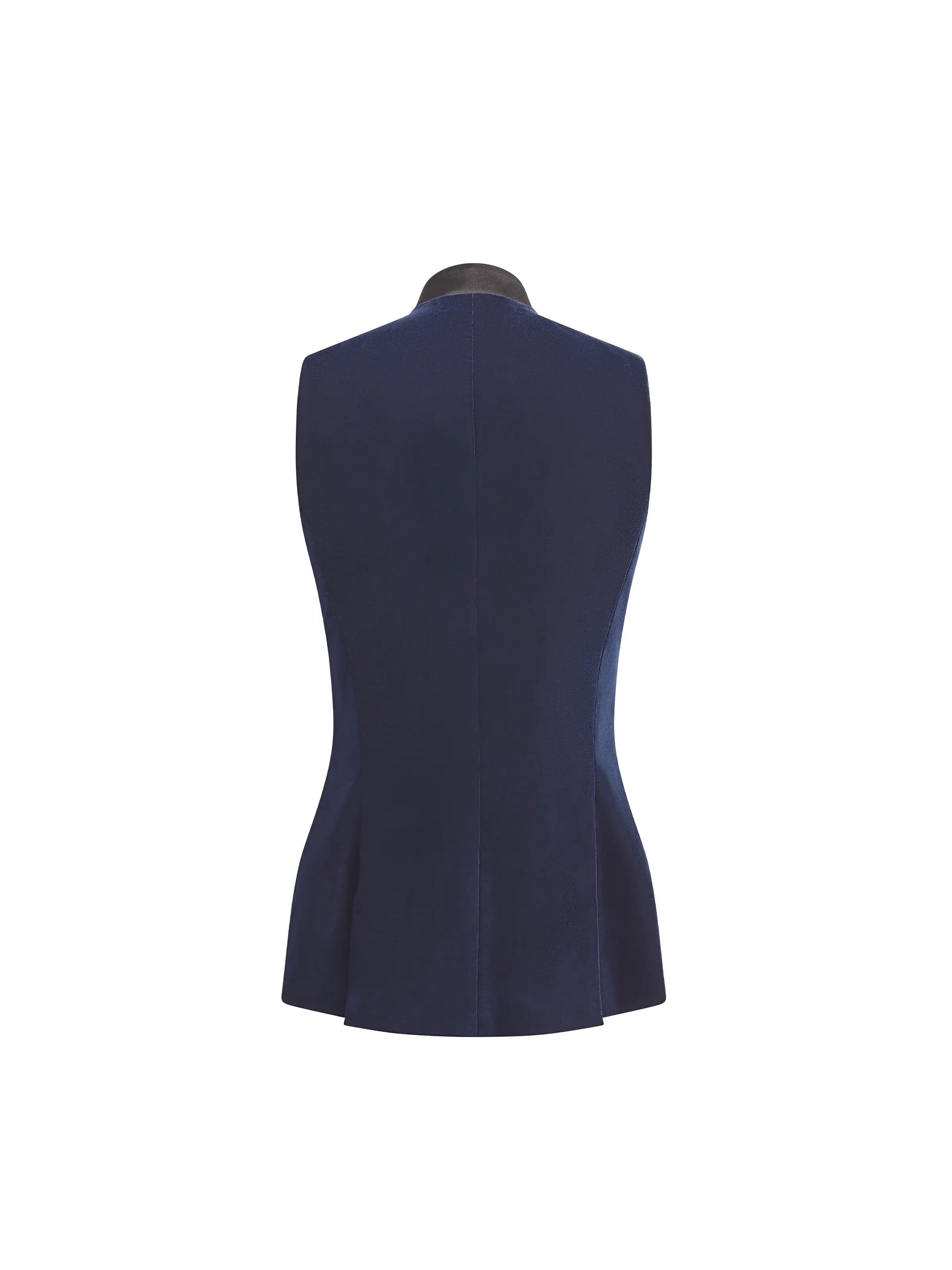 Madeline Gilet Navy Velvet Women's Fashion Vest - Perfect for Fall Layering, Office Wear & Casual Outfits