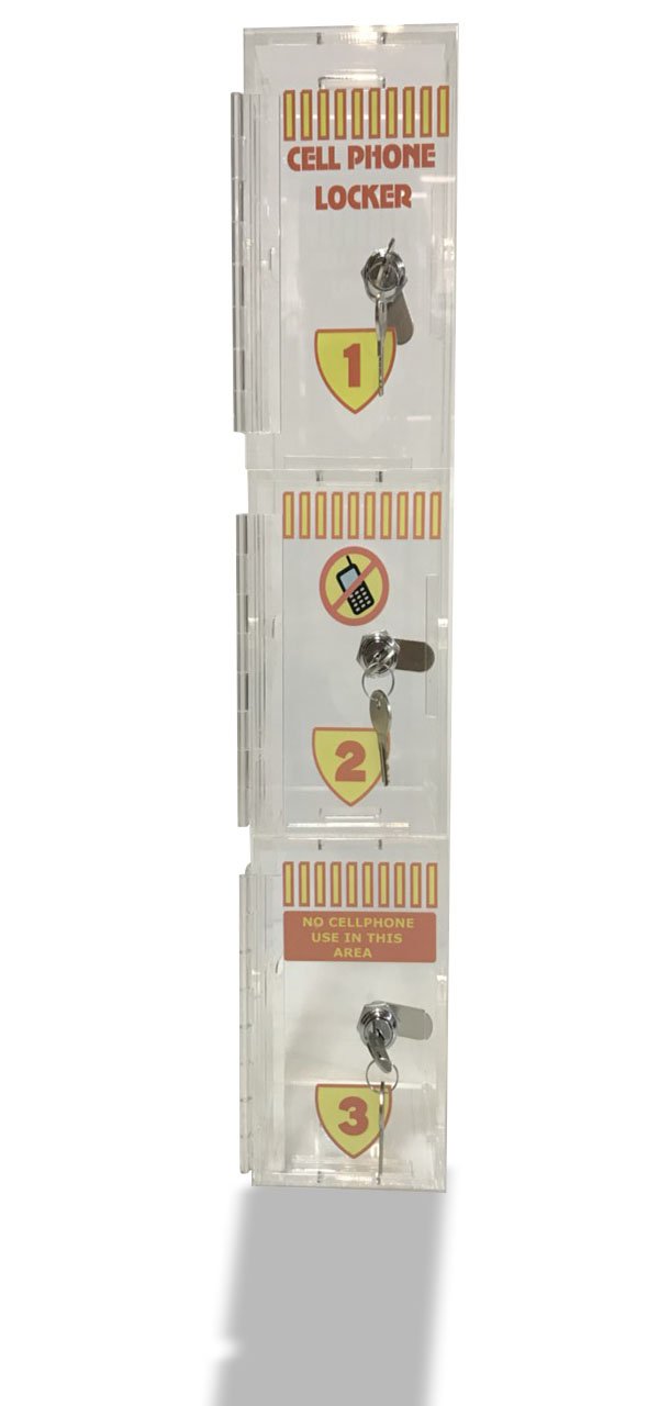 Wall Mounted Acrylic Phone Locker - Secure Cell Phone Storage Holder (1 Set) for Schools, Offices & Gyms - Durable & Transparent Design
