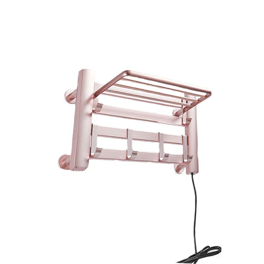 Electric Heated Bath Towel Warmer Rack - Freestanding 4 Bar Hardwired or Plug-in Towel Drying Rack for Bathroom, 90W (Black/Silver/Pink) - Perfect for Spa, Luxury Hotels & Cozy Home Bathrooms
