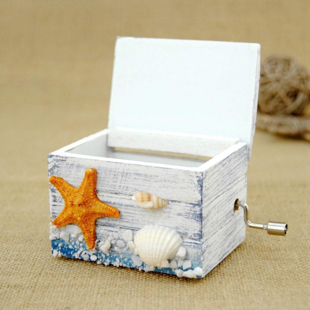 AVEO Hand-Cranked Wooden Music Box - Lighthouse Design for Home Decor & Gifts