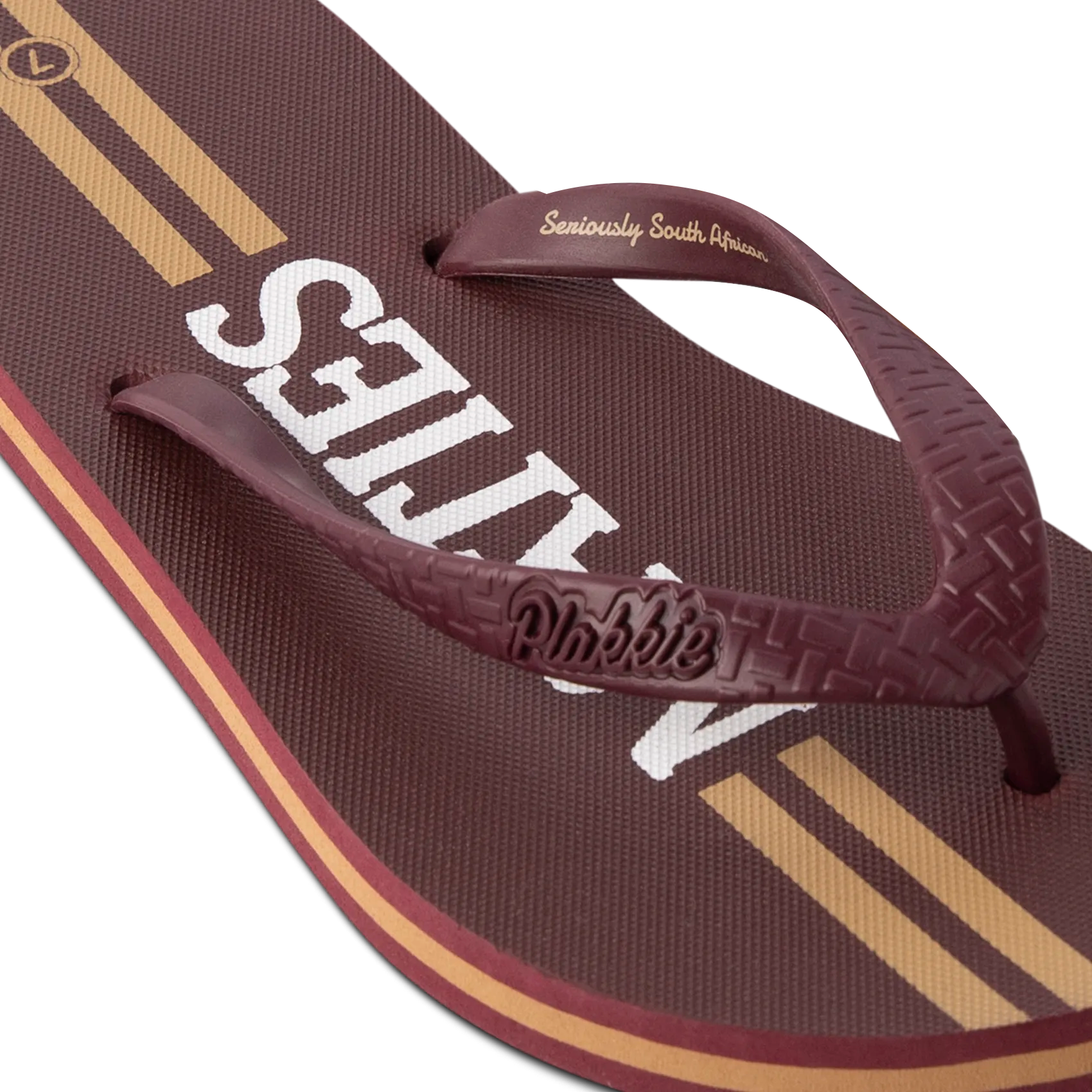 Matie Men's Plakkie Sandals - Comfortable Maroon & White Beach Slides for Summer, Pool, and Outdoor Wear