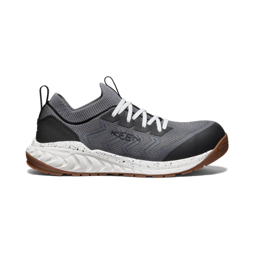 Men's Arvada Shift Work Sneaker with Carbon Toe - Steel Grey/Gum | Slip-Resistant Safety Shoes for Construction & Warehouse Workers