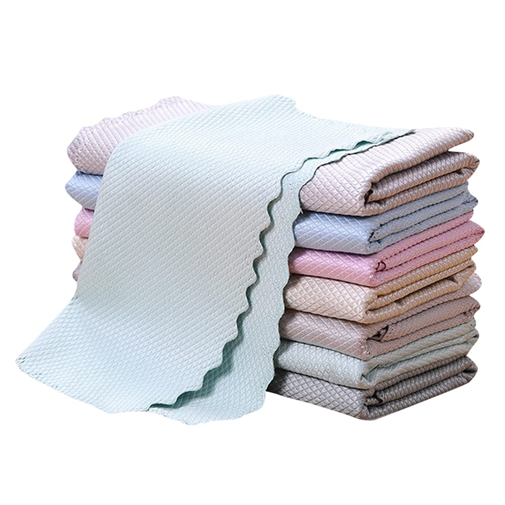 5 Pack Fish Scale Microfiber Glass Cleaning Cloths - 15.7x11.8 Inch Large Size, Nano Fiber Cleaning Towels for Windows, Mirrors, Stainless Steel, Dishes & Car Glass - Streak-Free Cleaning for Home, Kitchen & Auto Detailing