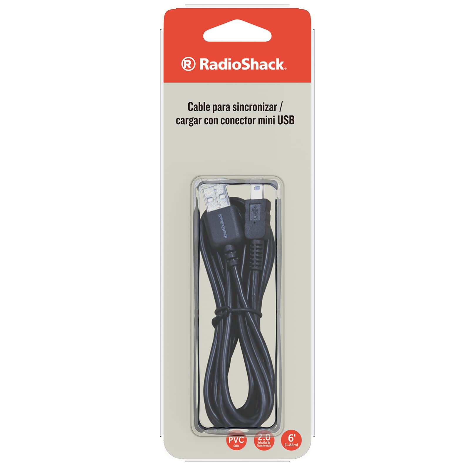 6-Foot USB-A to Mini USB-B Gold-Plated Charging Cable - Fast Data Sync & Charging for Cameras, MP3 Players & More