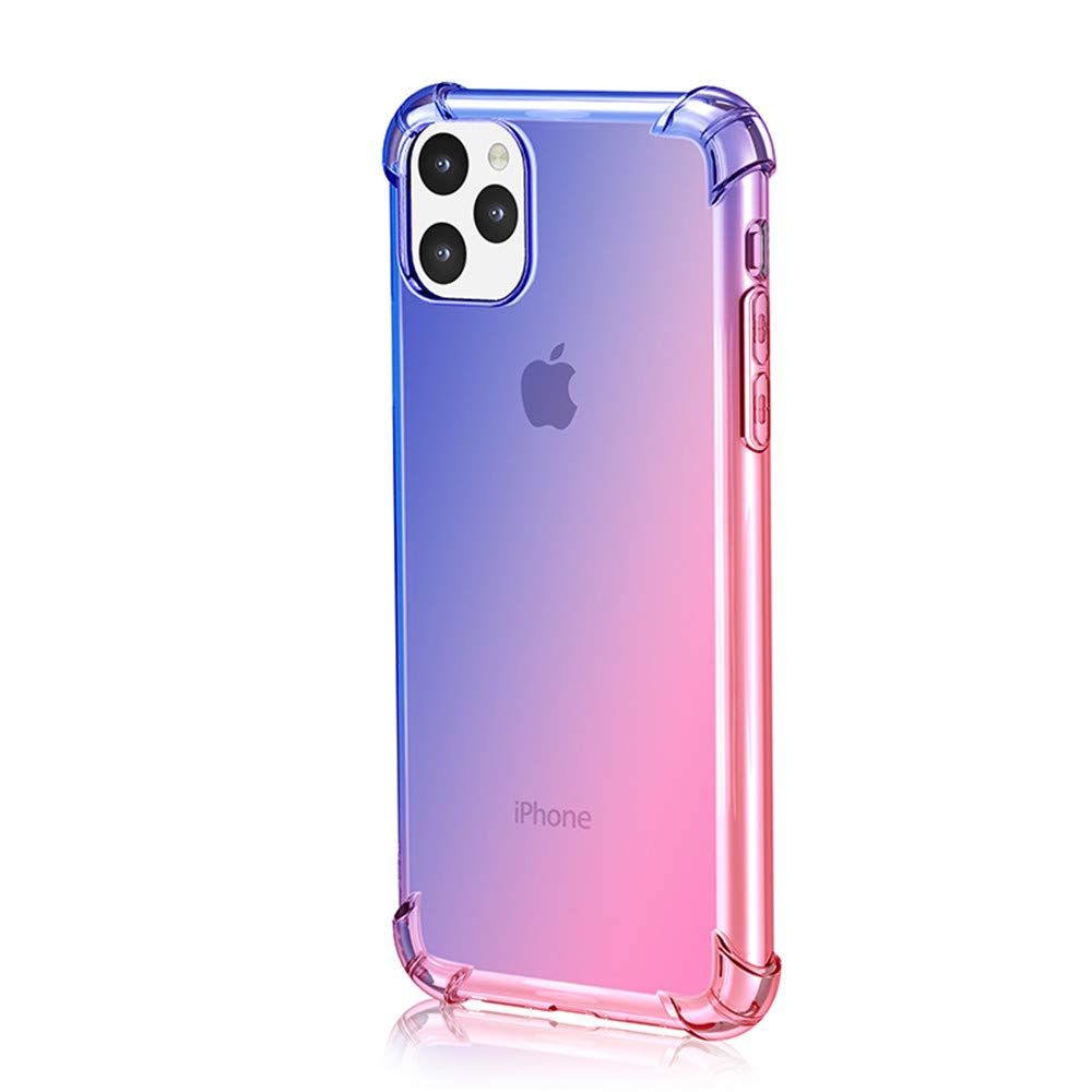 Gradient Shockproof TPU Case for iPhone 11 Pro Max 6.5 Inch | Slim Protective Cover with Reinforced Corners & Airbag Technology | Durable Blue Pink Phone Case for Apple iPhone 11 Pro MAX (2019 Model) | Perfect for Daily Use, Outdoor Activities & Travel Protection