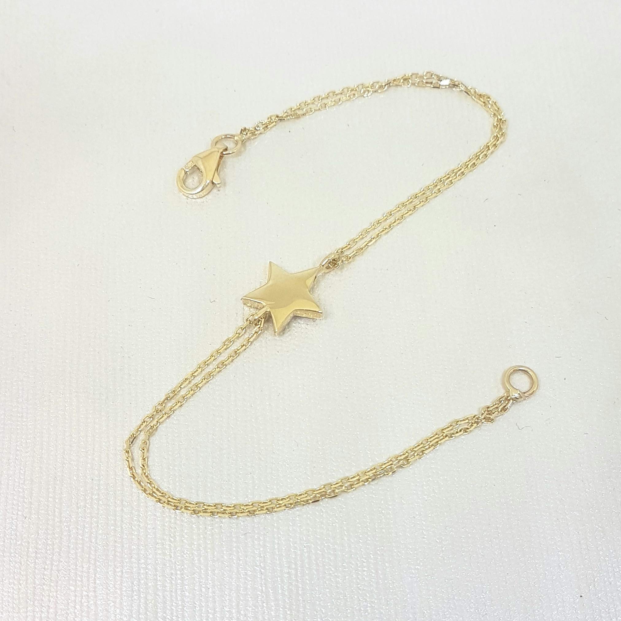14K Real Solid Gold Star Bracelet for Women - Elegant Dainty Jewelry Gift for Birthday, Christmas, Anniversary | Perfect for Mother, Girlfriend, Wife | Everyday Wear, Special Occasions & Gift Giving