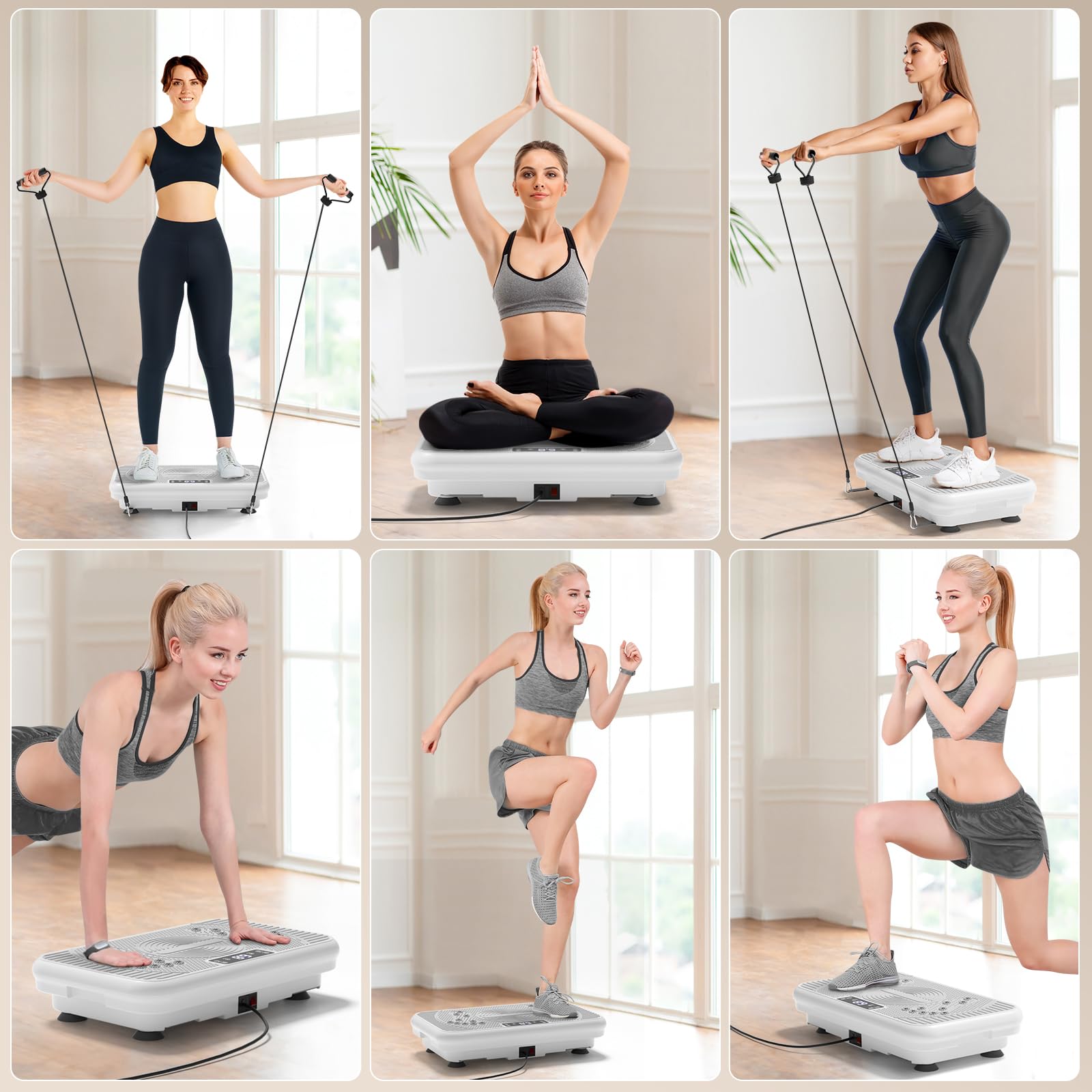 Whole Body Vibration Plate Exercise Machine - Power Fitness Platform for Lymphatic Drainage, Weight Loss, Muscle Toning & Body Shaping | Home Gym Equipment for Wellness & Recovery