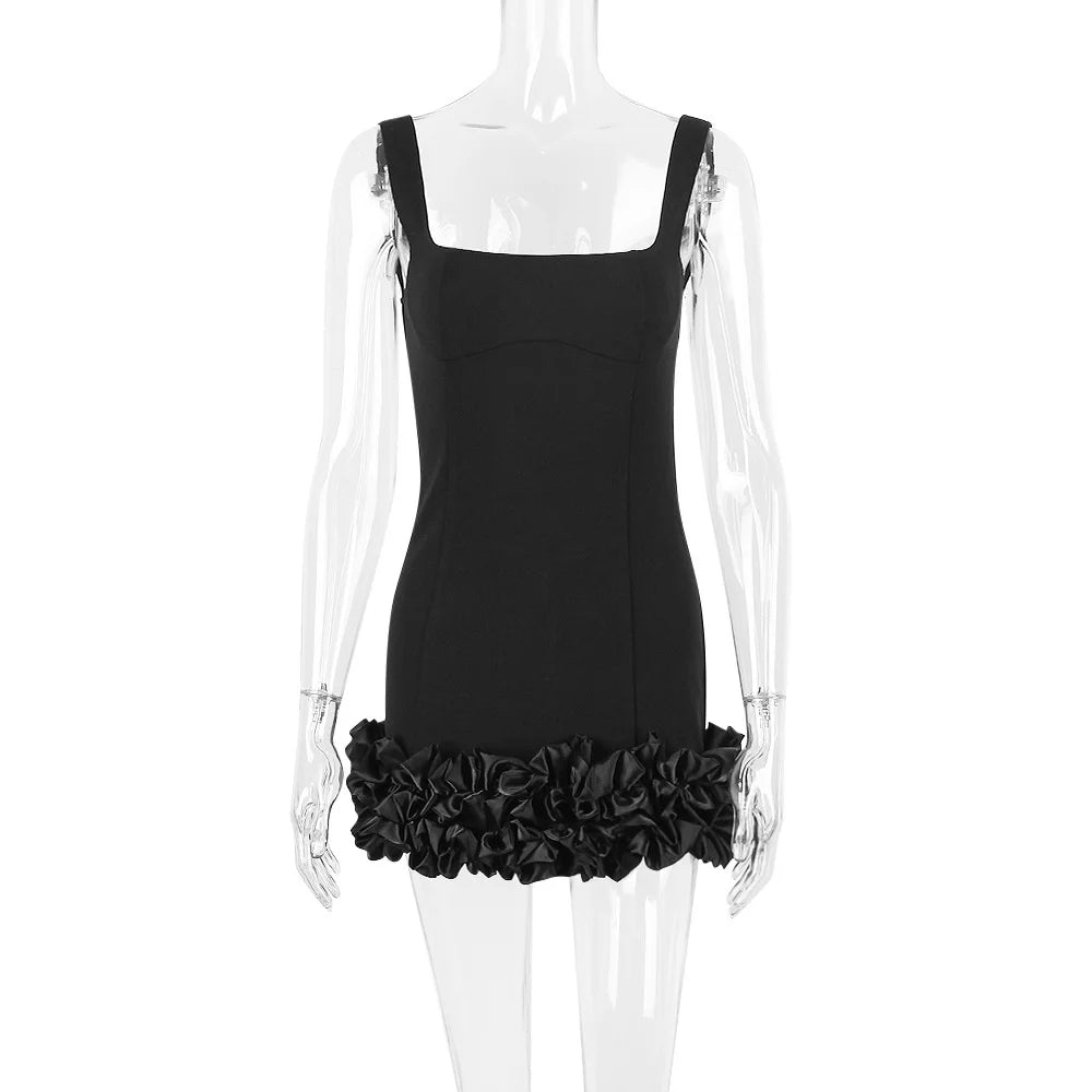 Elegant Black Sexy Mini Dress for Women - Spaghetti Strap Backless Bodycon Sundress for Club, Party & Summer Outfits | Perfect for Night Out, Beach Vacation & Date Night