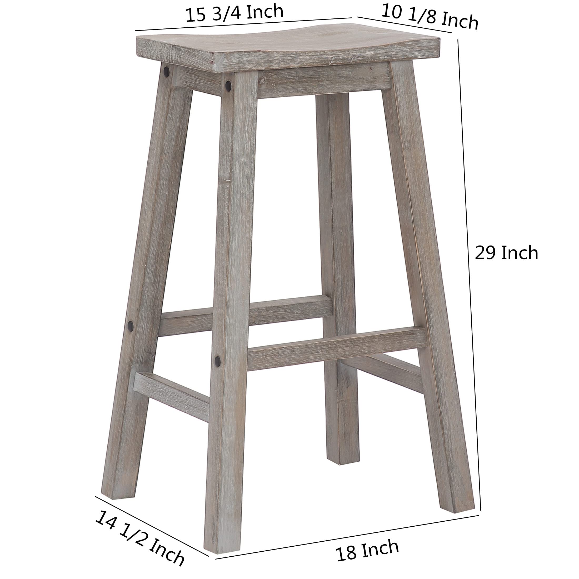 WestinTrends Reed 29 Inch Saddle Bar Stools Set of 2 - Solid Wood Kitchen Counter Height Stools in Cherry Finish - Perfect for Breakfast Bars, Kitchen Islands & Home Decor