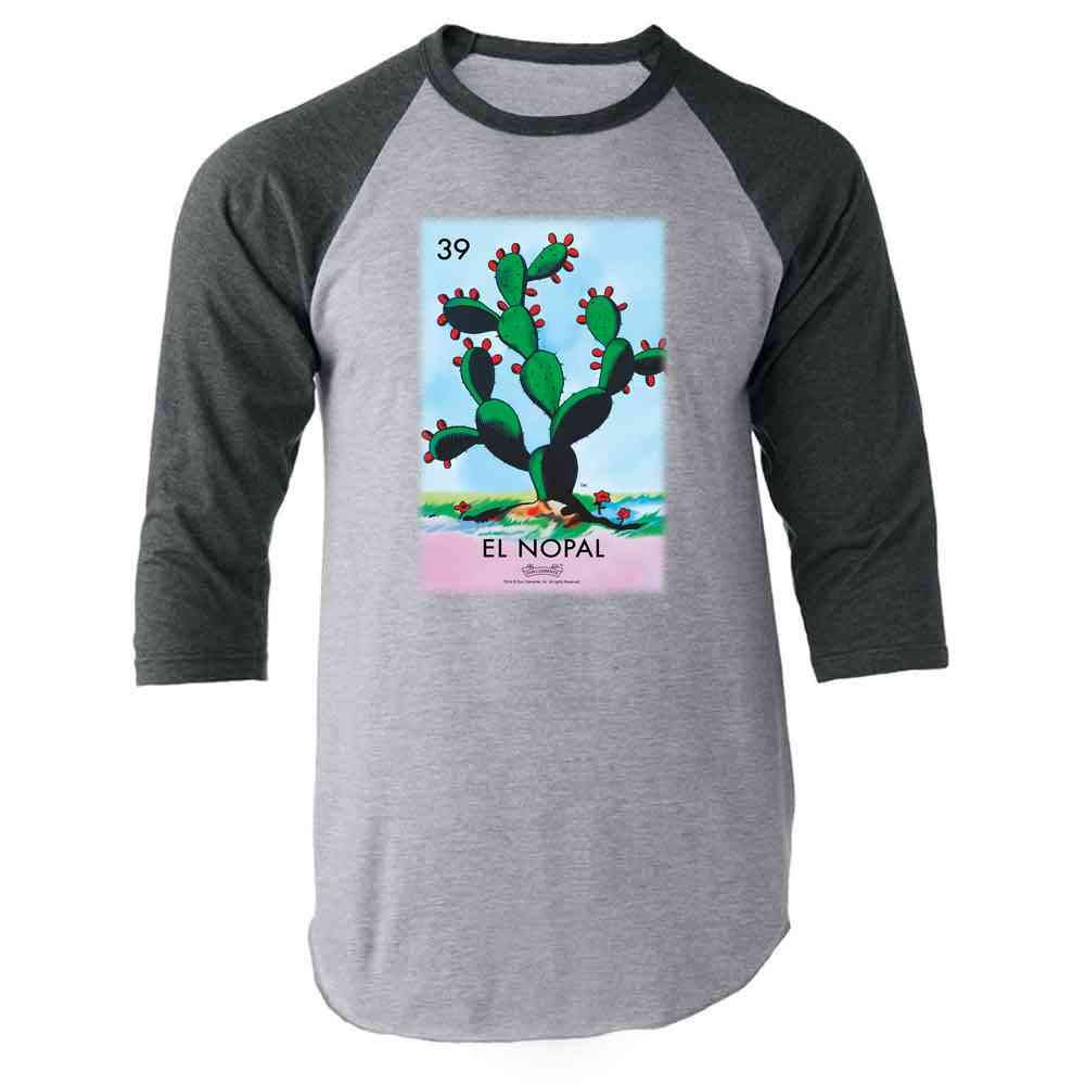 Pop Threads El Nopal Cactus Loteria Card Mexican Graphic T-Shirt for Men - Vintage Latino Style Cotton Tee for Casual Wear, Parties & Hispanic Heritage Celebrations