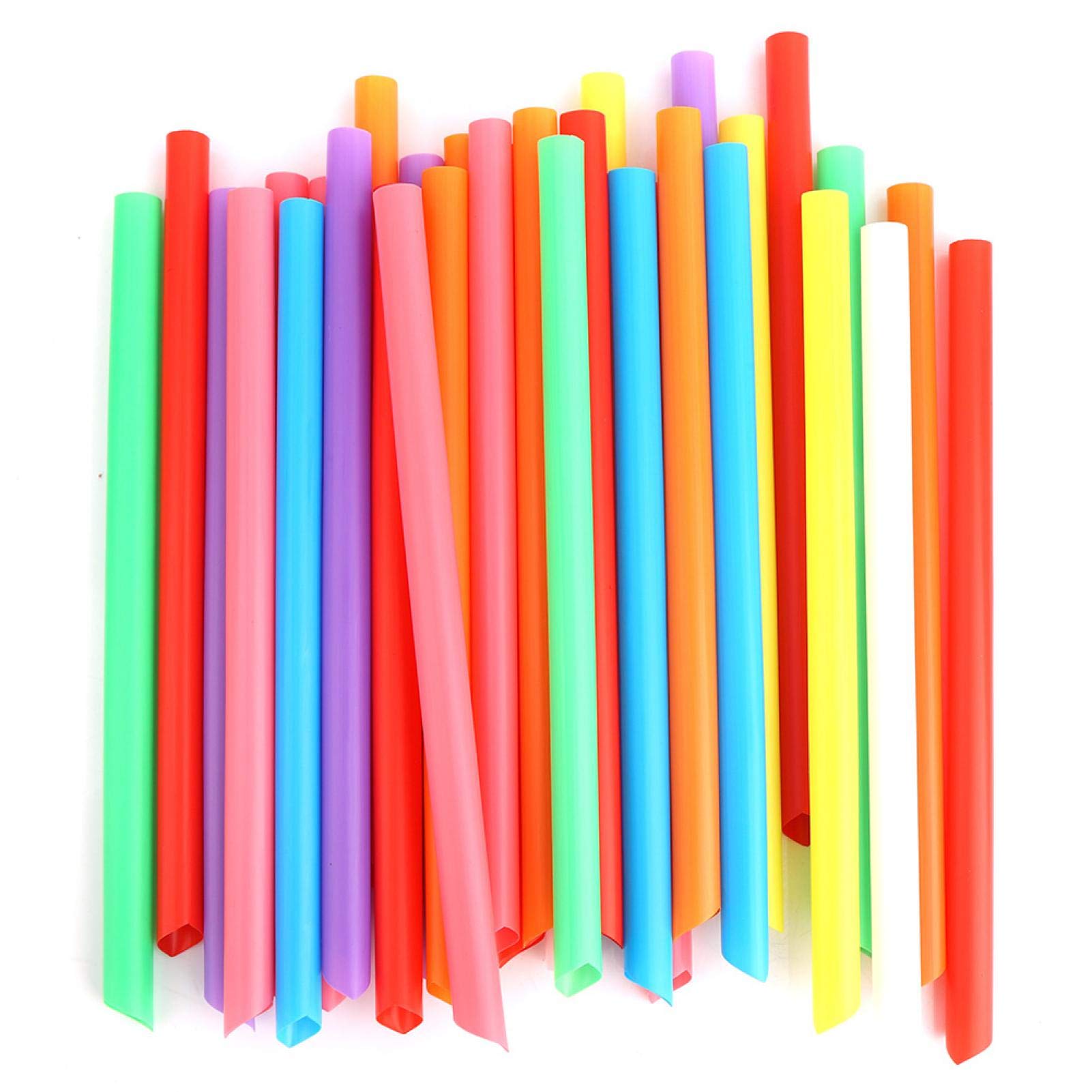 Vibrant Rainbow Plastic Straws - 100PCS Colorful Disposable Drinking Straws for Bubble Tea, Smoothies & Cocktails | Party Supplies & Home Entertaining Essentials
