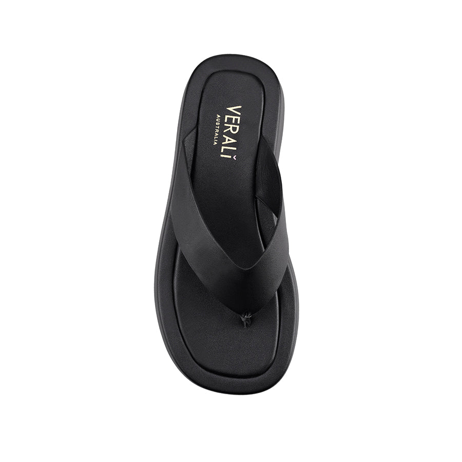 Bouncer II Platform Sandals - Black Smooth Leather | Comfortable Flip Flops for Women, Beach, Pool & Summer Outfits