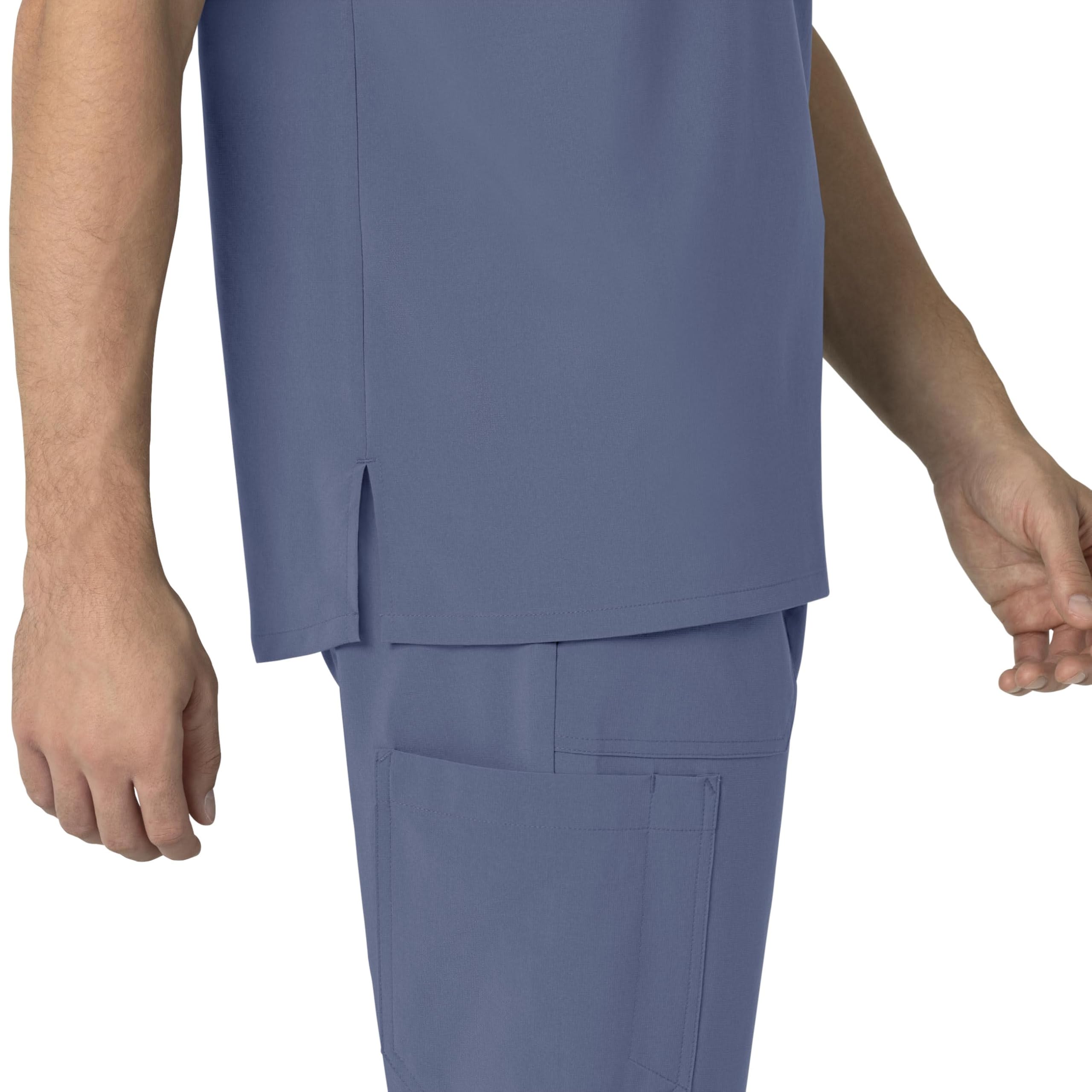 Carhartt Force Cross-Flex Men's Henley Scrub Top - Breathable Workwear for Medical Professionals - Navy Blue Scrubs for Doctors, Nurses & Healthcare Workers