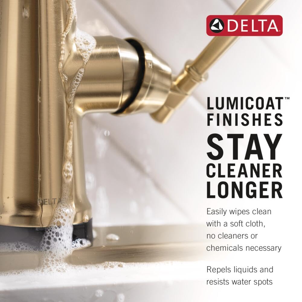 Delta 9182T-AR-PR-DST Emmeline Touch Kitchen Faucet with Pull Down Sprayer - Brushed Nickel Finish, Touch2O Technology & Lumicoat Arctic Stainless - Perfect for Modern Kitchens, Dishwashing & Food Prep