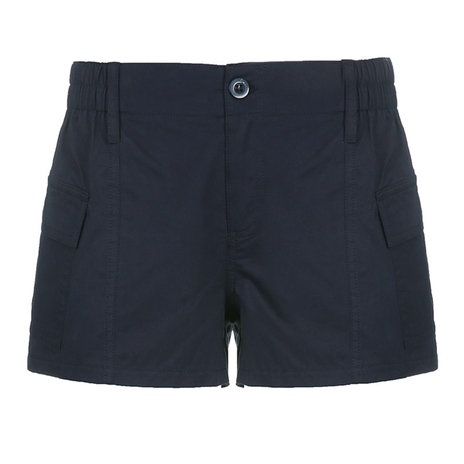 Women's Summer Cargo Shorts - Stretch Twill Y2K Style Casual Shorts with Elastic Waist & Pockets | Perfect for Workouts, Hiking & Streetwear Fashion 2023