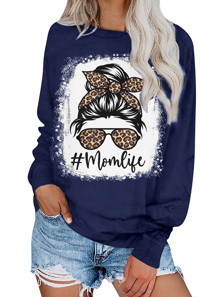 **StarVnc Vintage Bleached Graphic Tees for Women - Skull & Messy Bun Mom T-Shirts - Casual Streetwear & Festival Outfits**