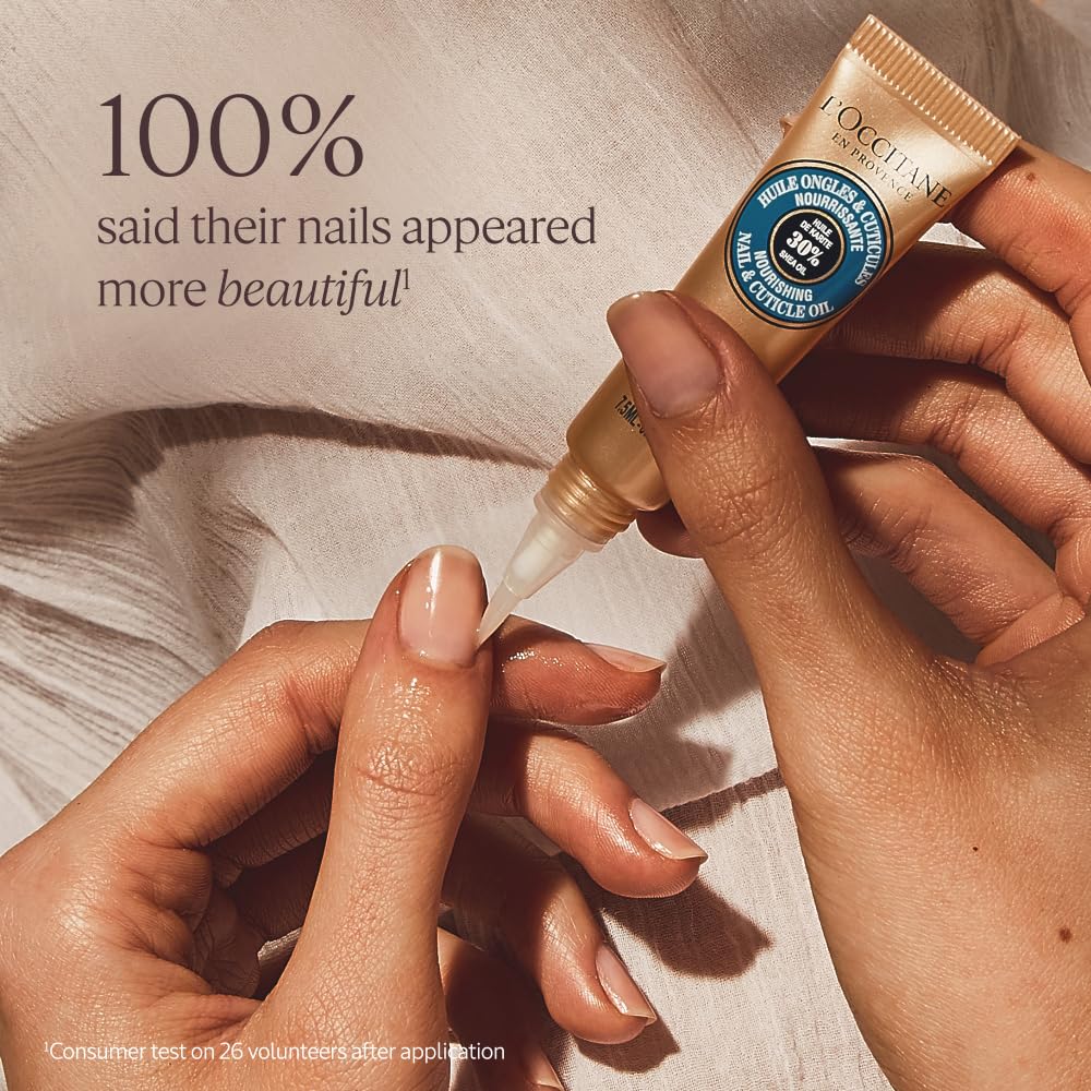 L'Occitane Shea Butter Manicure Pedicure Set - Hand Cream, Foot Cream, Nail & Cuticle Oil for Soft, Moisturized Skin | Perfect Gift Set for Spa Day & Self Care Routine