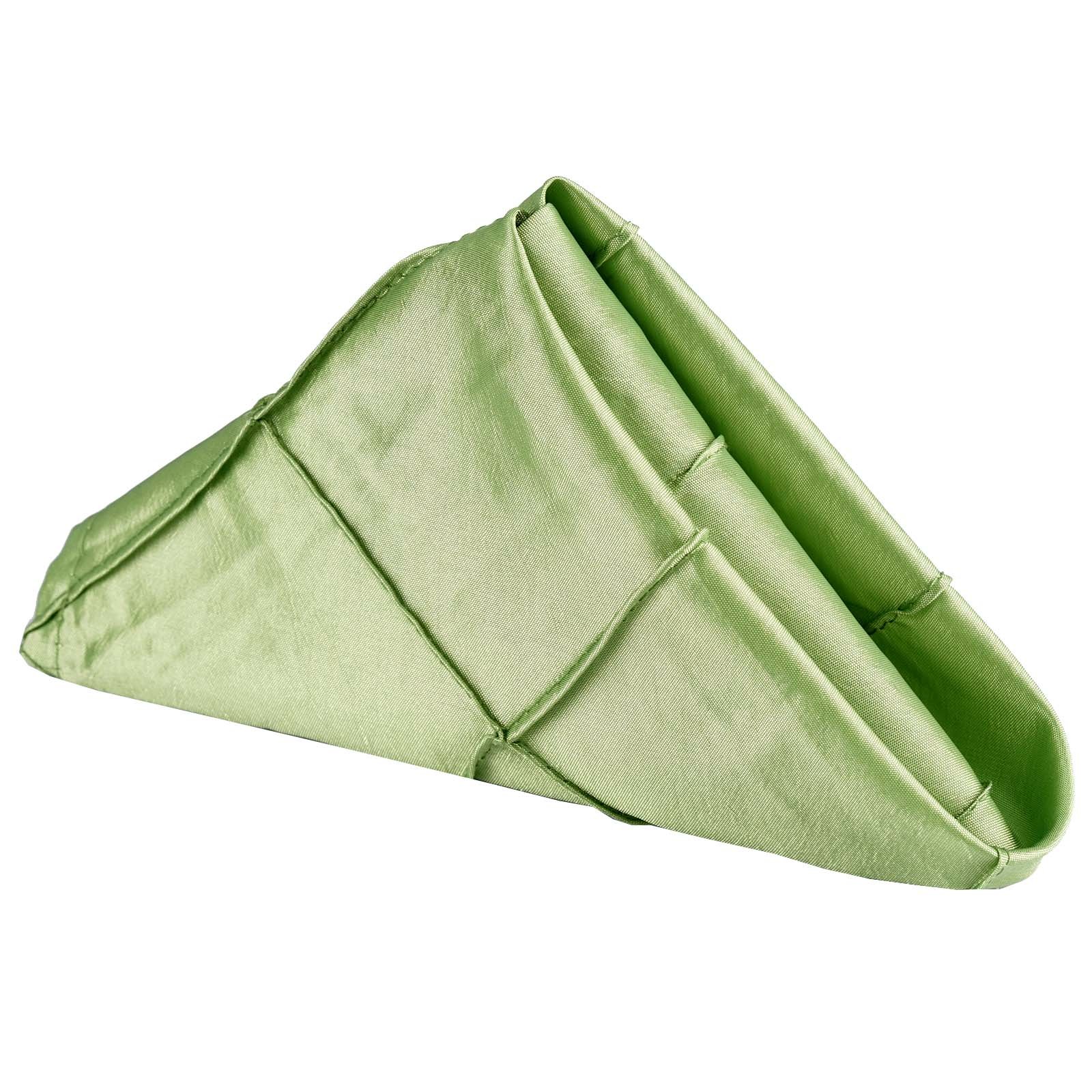 10 Pack 17-Inch Apple Green Pintuck Taffeta Polyester Luncheon Napkins - Elegant Dinner Party, Wedding Reception, Restaurant & Home Decor Table Setting Accessories