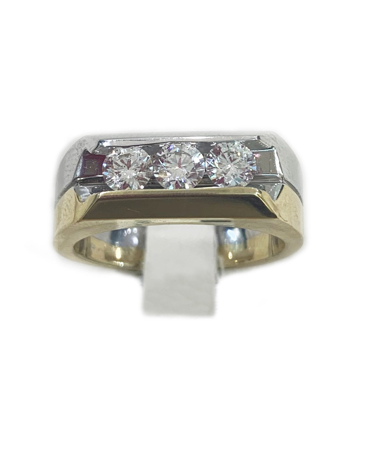 14K Two-Tone Men's Diamond Wedding Band Ring - Durable & Elegant for Everyday Wear, Anniversary Gifts & Special Occasions