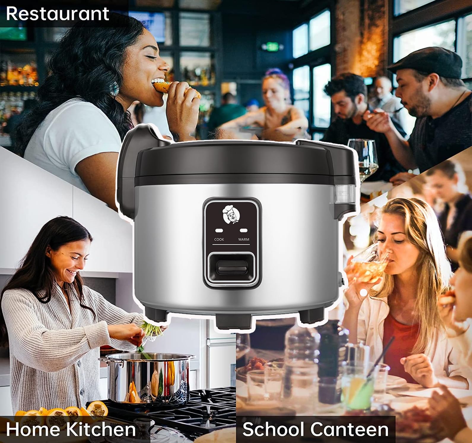 8.17Qt (40 Cups) Commercial Rice Cooker & Warmer - Large Capacity Fast Cooking (40 mins) with Auto Keep Warm - Easy to Clean - Perfect for Restaurants, Catering & Home Kitchens