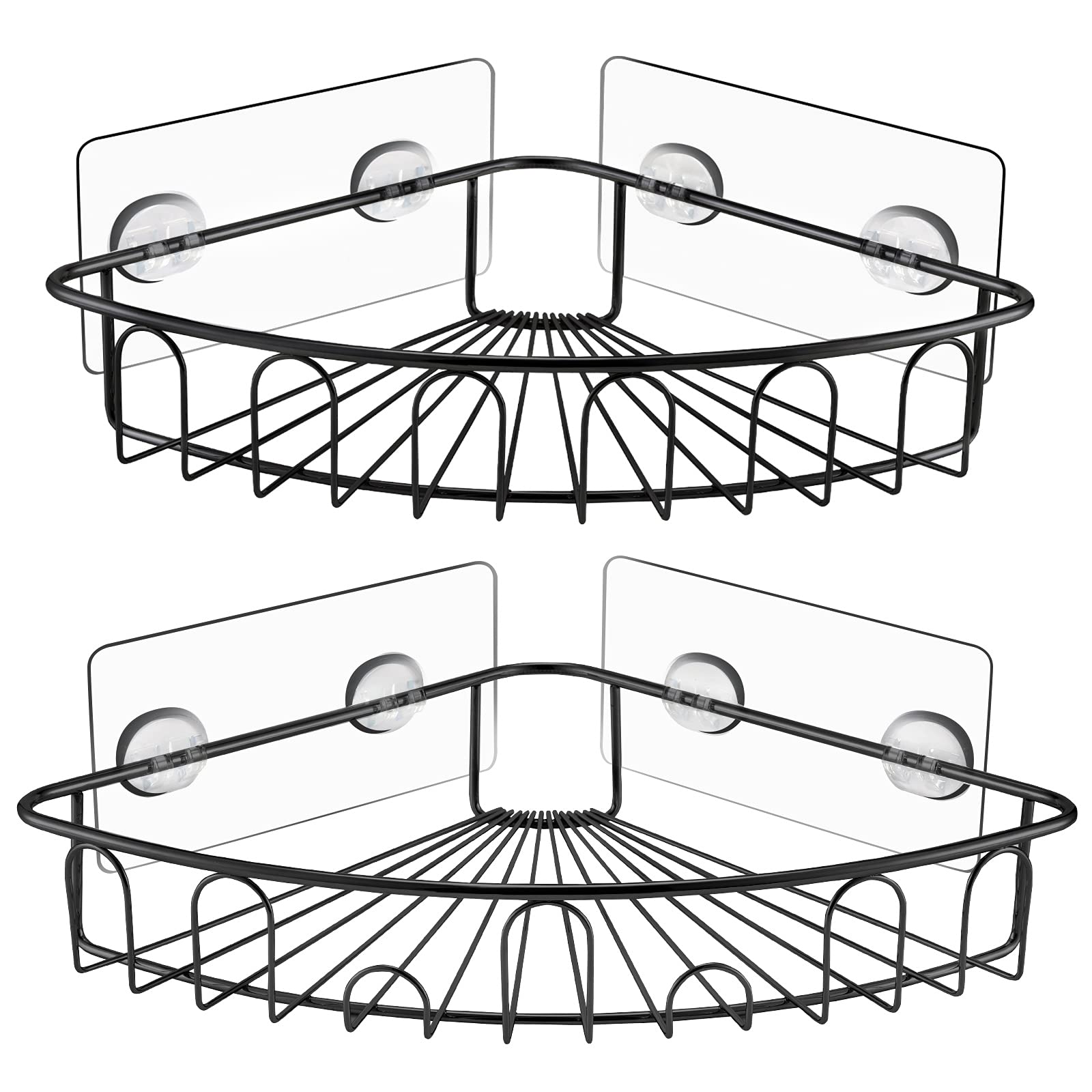 Stainless Steel Shower Caddy Corner Organizer - No Drill Adhesive Wall Mounted Bathroom Storage Shelf for Shower, Toilet, Dorm & Kitchen | Rustproof SUS304 Steel for Wet Environments