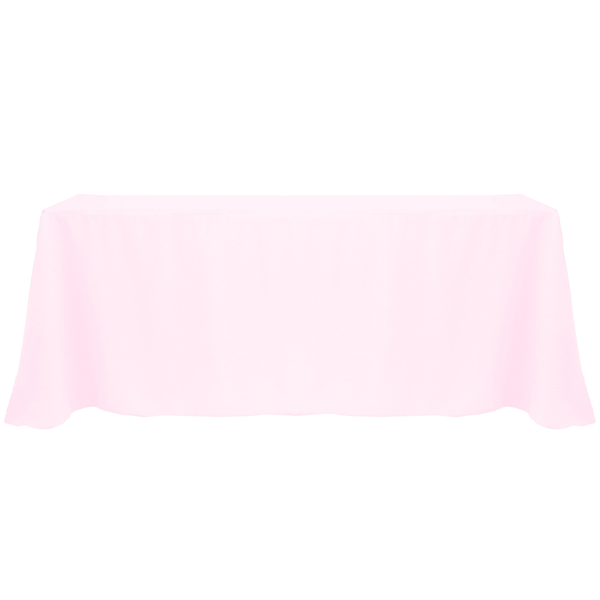 Premium 2-Pack 108 x 156 Inch Rectangular Polyester Linen Tablecloth with Rounded Corners in Blush Ice Pink - Elegant Dining, Wedding, Party & Event Decor