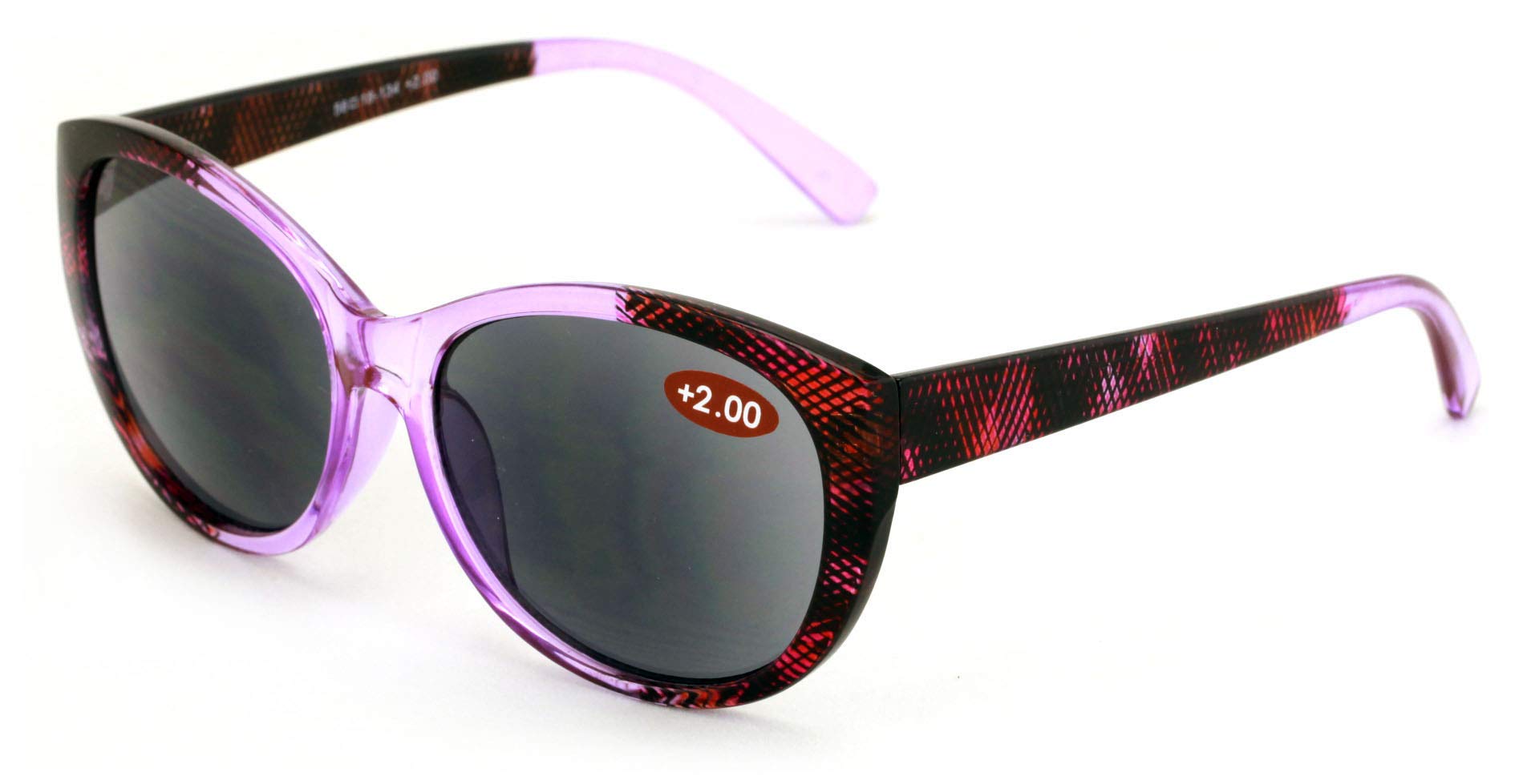 Women's Vintage Cateye Sunglasses with Reading Lenses - Translucent Carbon Frame, Oval & Jackie O Style - Perfect for Outdoor Reading, Gardening, and Beach Activities