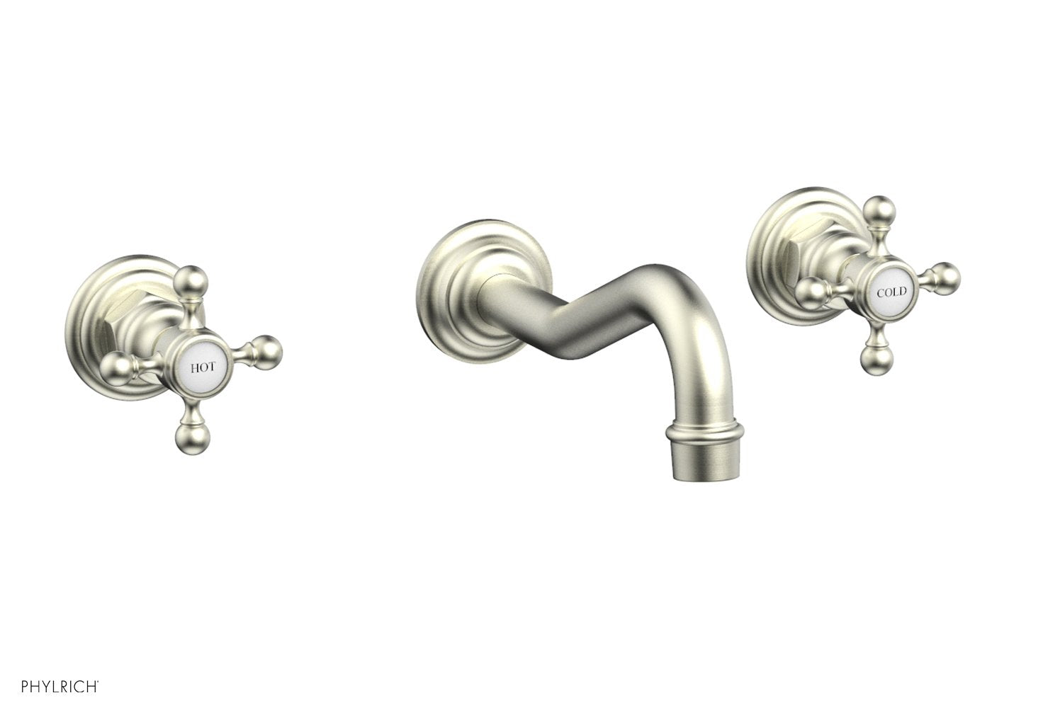 HENRI Wall-Mounted Lavatory Faucet Set with Cross Handles - 161 11 - Perfect for Bathroom Sink, Powder Room, and Guest Bath Installation