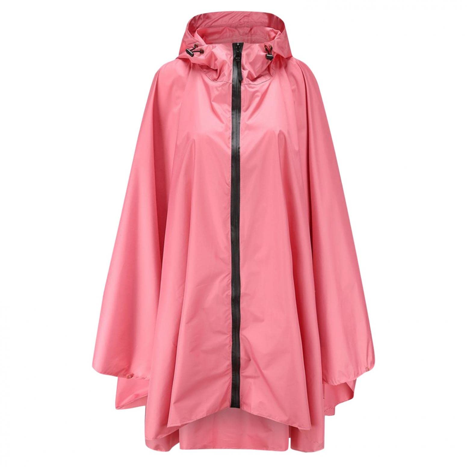 IGETELY Women's Waterproof Rain Ponchos with Hood - Packable Raincoat Jacket for Adults, Fashion Hooded Zipper Style with Pouch - Perfect for Hiking, Camping & Outdoor Activities