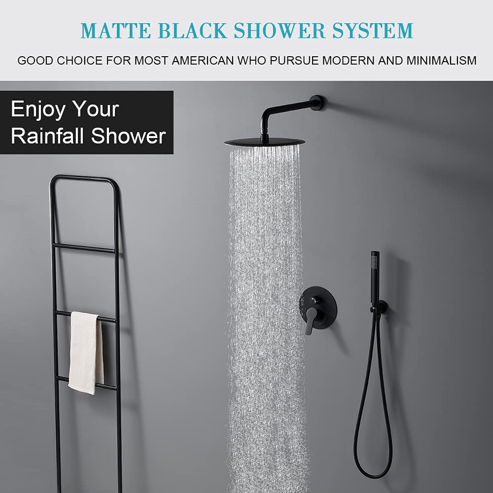 Premium Black Shower System - 12