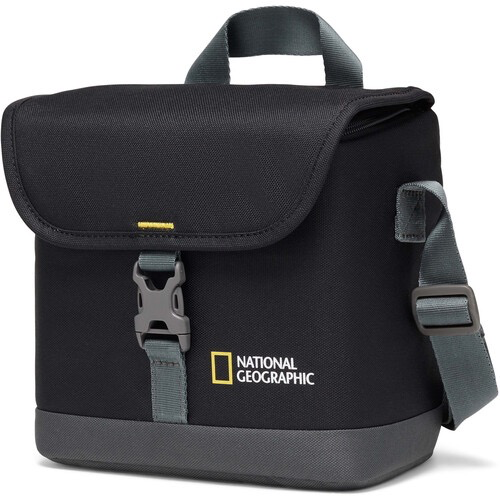 National Geographic Small Black Shoulder Bag - Durable & Stylish Crossbody Bag for Travel, Hiking, and Everyday Use