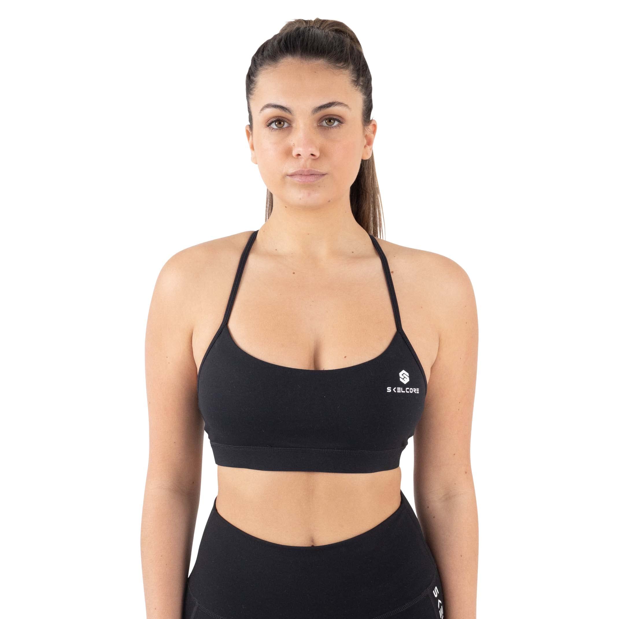 Skelcore Women's Y Racerback Sports Bra - Padded Yoga Sports Bras with Spaghetti Straps for Running, Gym & Workout - Comfortable & Supportive Activewear for Women