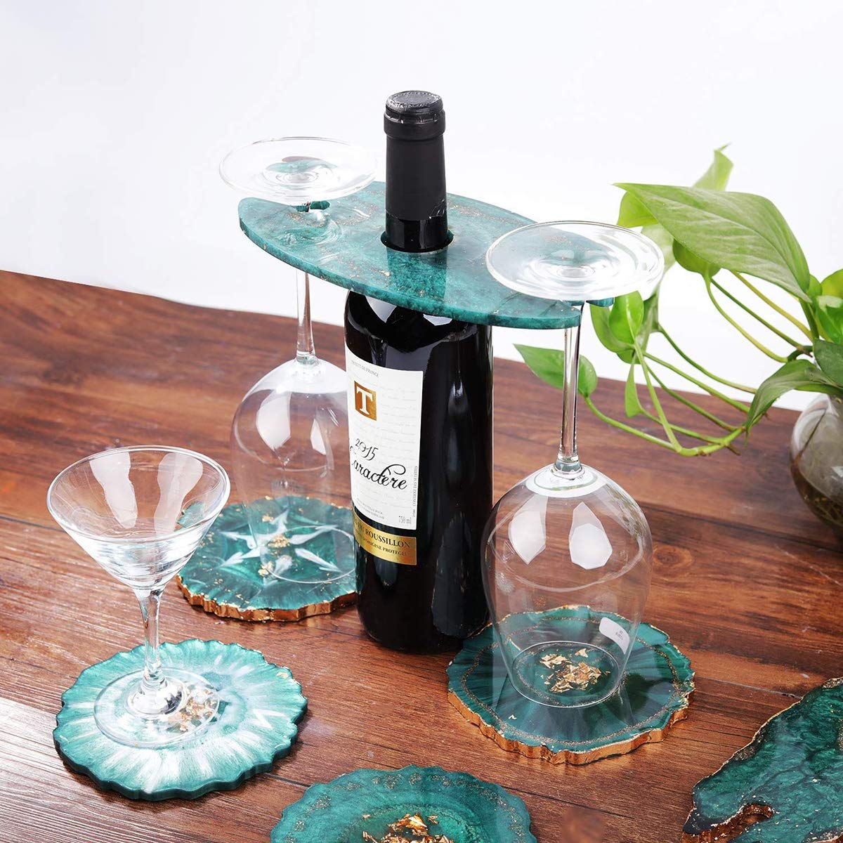 Premium 3-Piece Resin Silicone Mold Set for DIY Wine Rack & Coaster Making - Durable Casting Molds for Glasses Holder and Home Decor Projects - Perfect for Crafting Unique Gifts and Party Accessories
