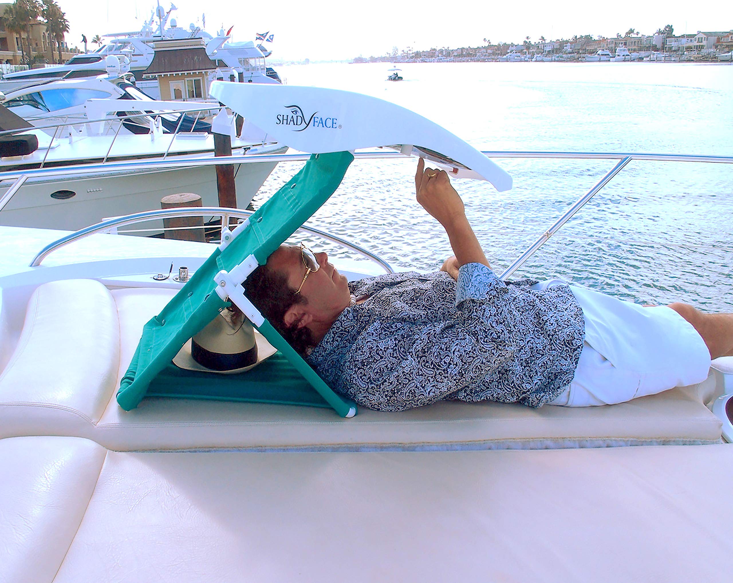 Portable Sunshade and Tablet Holder - Persian Green - Perfect for Beach, Poolside, and Outdoor Relaxation