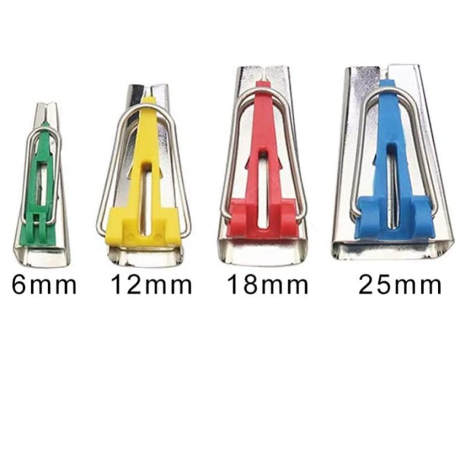 4-Piece Bias Tape Maker Set (6mm, 12mm, 18mm, 25mm) - Sewing Bias Binding Tool for DIY Quilting, Patchwork & Fabric Crafts - Perfect for Hemming, Binding Edges & Dressmaking Projects