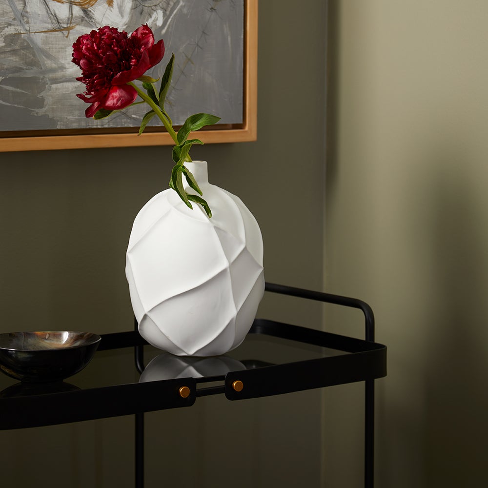 Cyan Design 10926 Pedregal Vase - White Ceramic Home Decor for Living Room, Dining Table, Wedding Centerpiece & Modern Interior Design