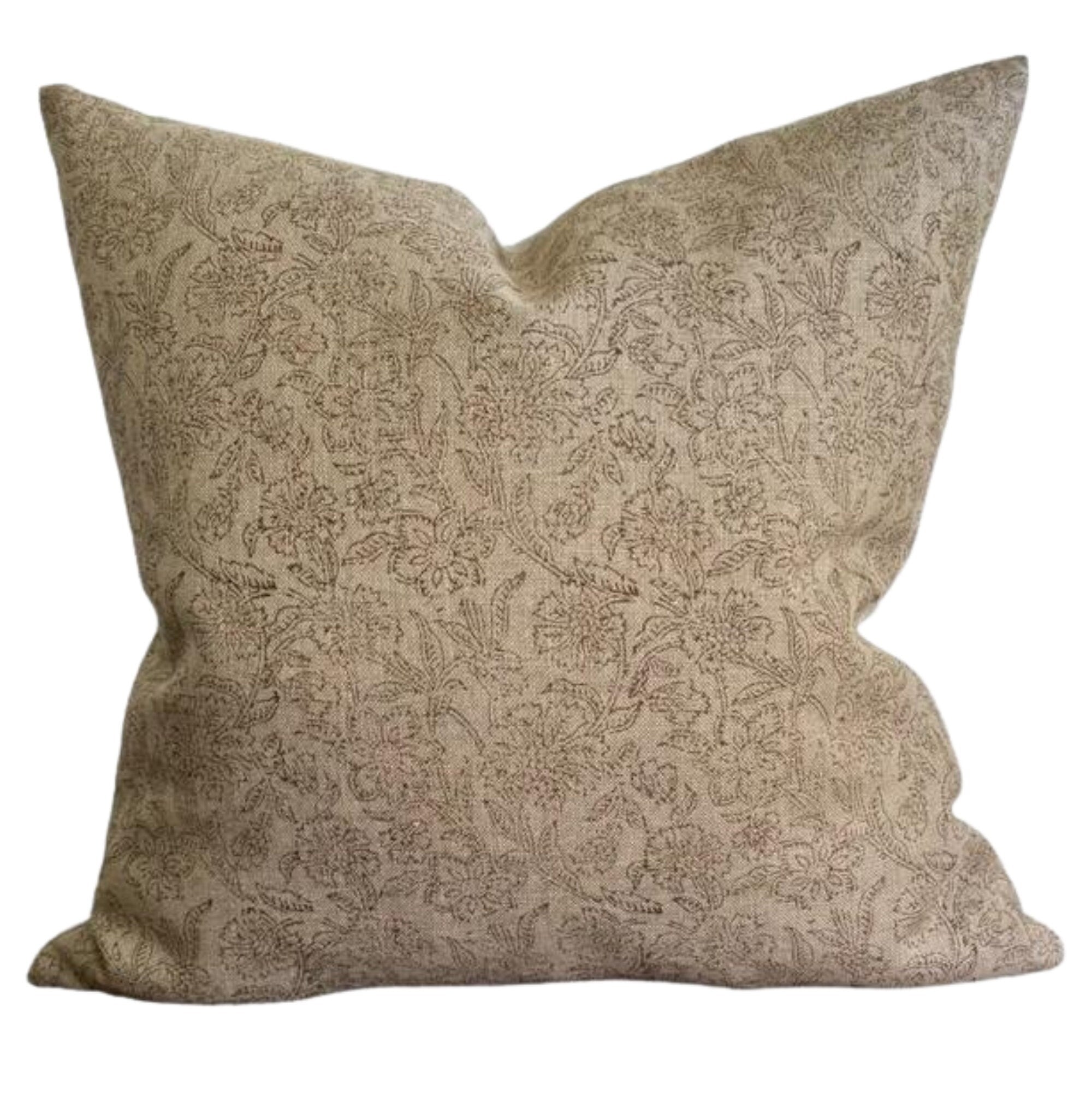Stylish Sutherlin Floral Pillow Cover in Neutral Brown - Perfect for Living Room Decor, Bedroom Accents & Home Styling