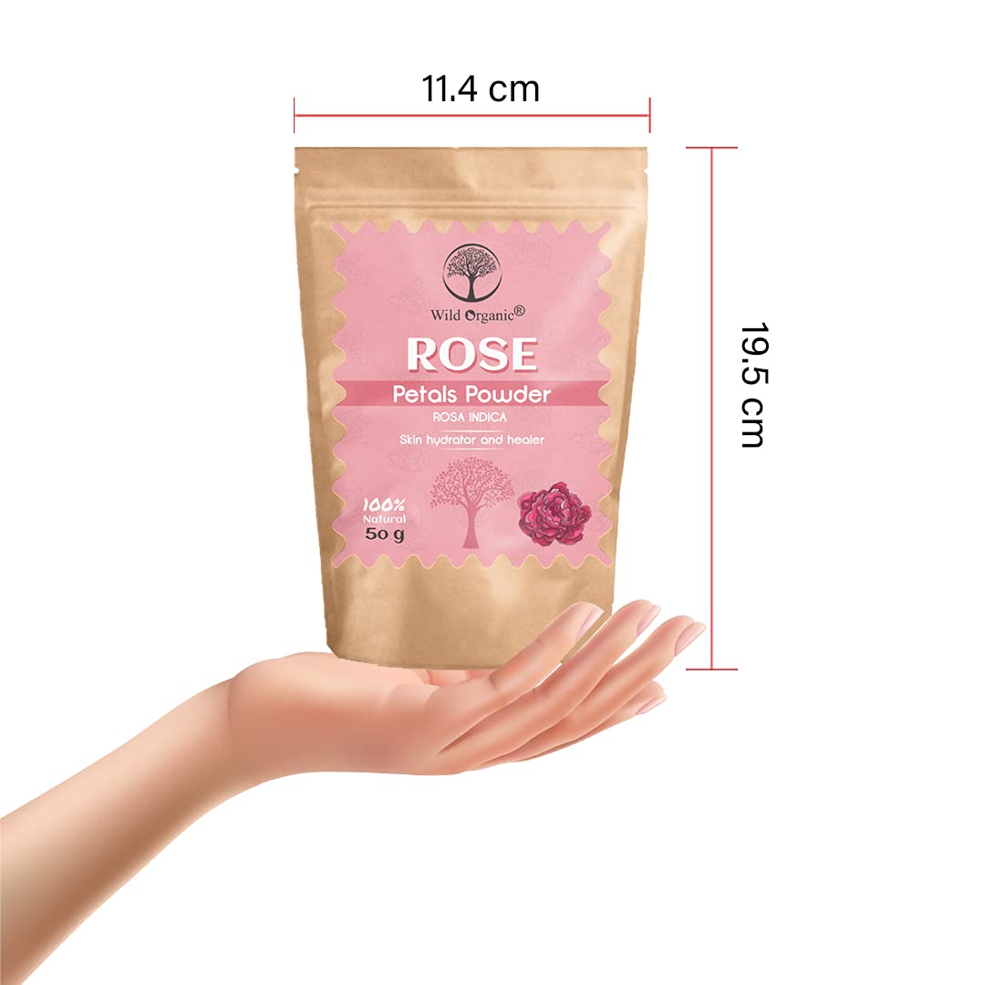 Organic Rose Petals Powder - 100% Pure & Natural (50g) | Skin Care, DIY Beauty, Aromatherapy & Culinary Uses
