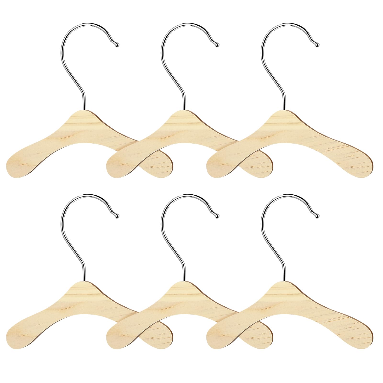 Balacoo 10 Pack Small Wooden Pet Clothes Hangers for Dogs, Cats & Dolls - Durable Dog Closet Organizer Hangers for Pet Apparel Storage - Perfect for Organizing Pet Clothes in Closet or Wardrobe