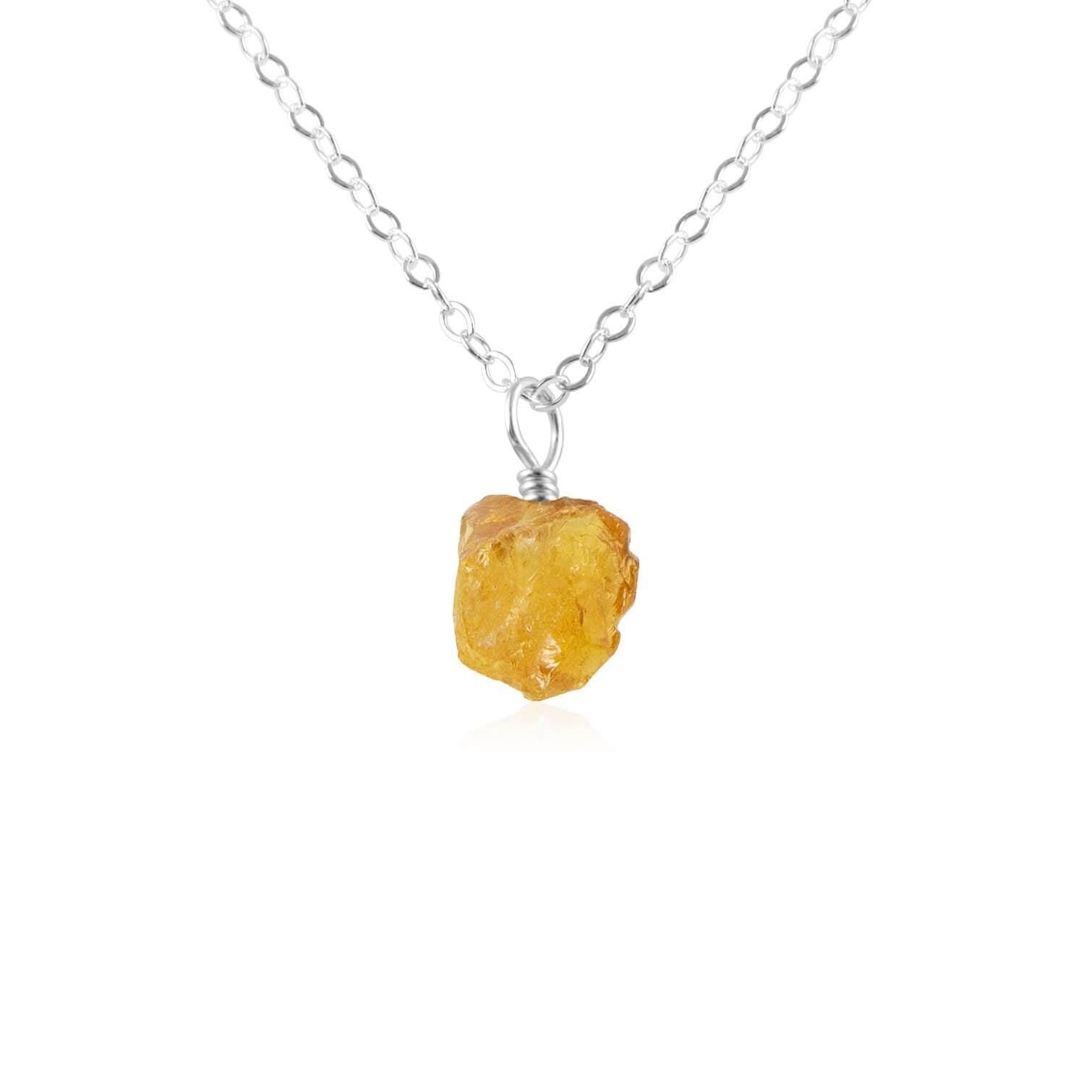 Natural Raw Citrine Pendant Necklace - Dainty Healing Crystal Jewelry for Women - Perfect for Meditation, Energy Healing & Everyday Wear