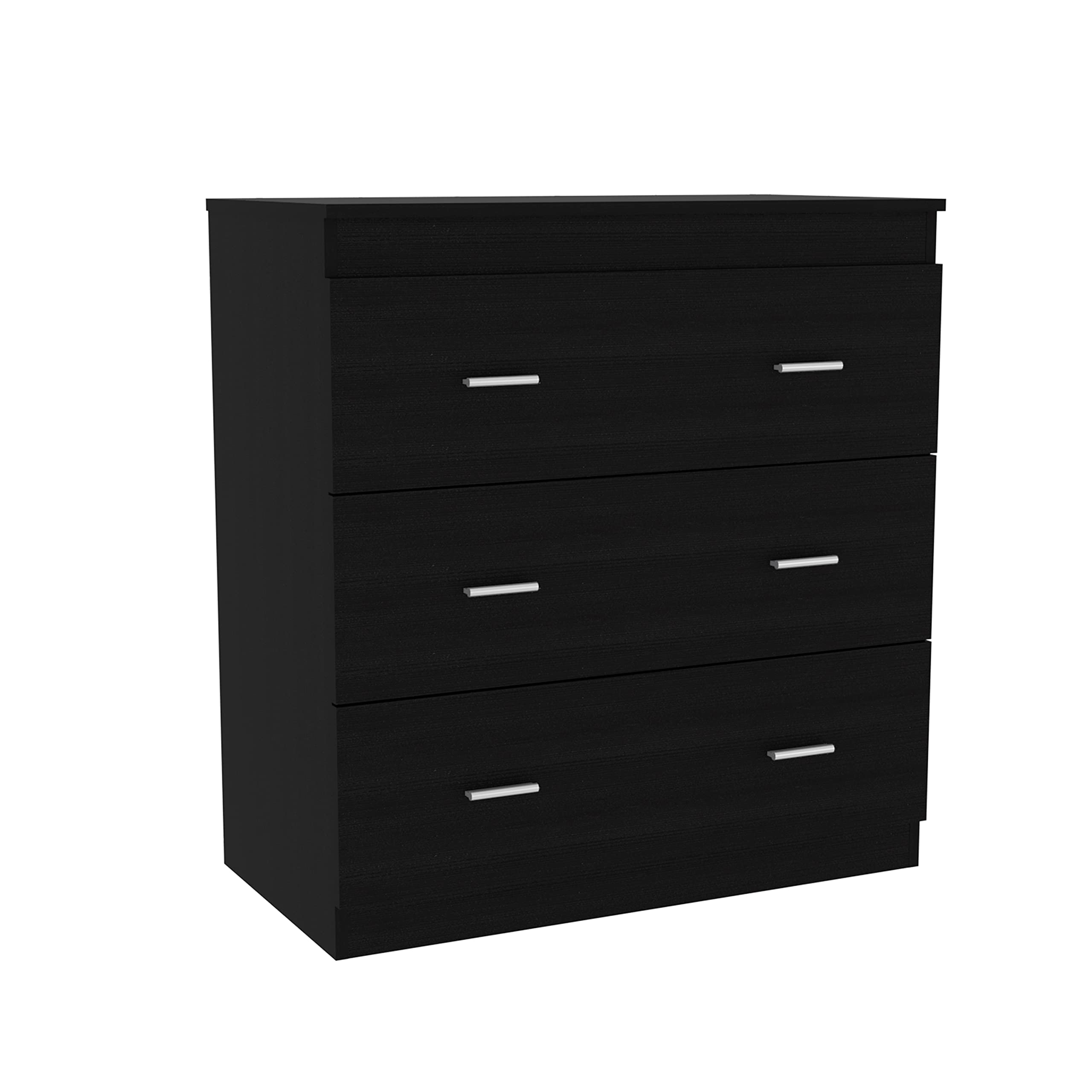 Modern Capri 3-Drawer Dresser in Black - Stylish Bedroom Storage for Clothes, Linens & Accessories - Perfect for Small Spaces, Dorm Rooms & Apartments