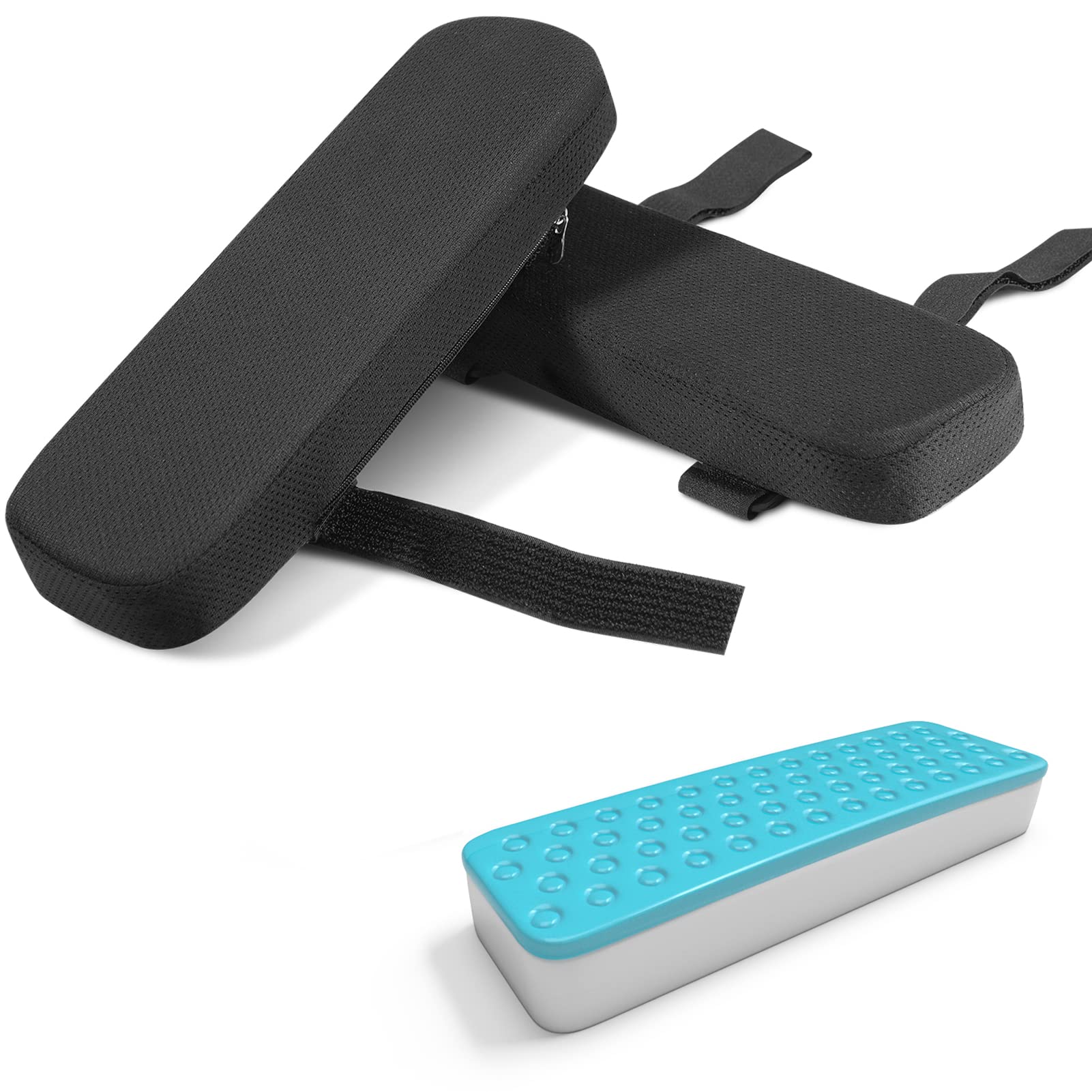 Cooling Gel Office Chair Armrest Covers with Memory Foam - 2-in-1 Pair for Pressure Relief & Comfort | Perfect for Home Office, Gaming Chairs & Workspace Ergonomics