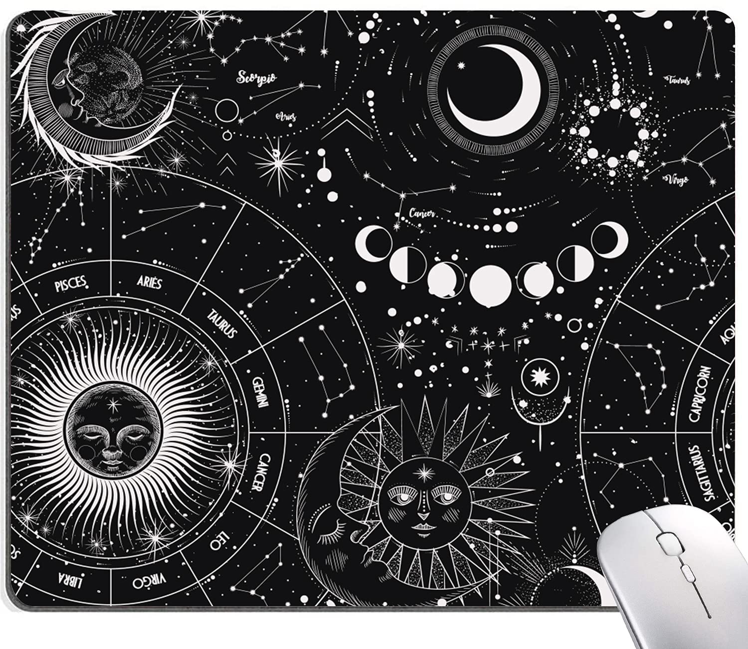 Custom Moon & Sun Design Non-Slip Rubber Base Mouse Pad - 9.5