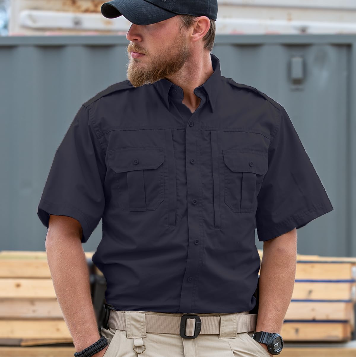 Propper Men's Tactical Short Sleeve Shirt - Lightweight, Moisture Wicking, Durable Performance Shirt for Outdoor, Hiking, and Military Use