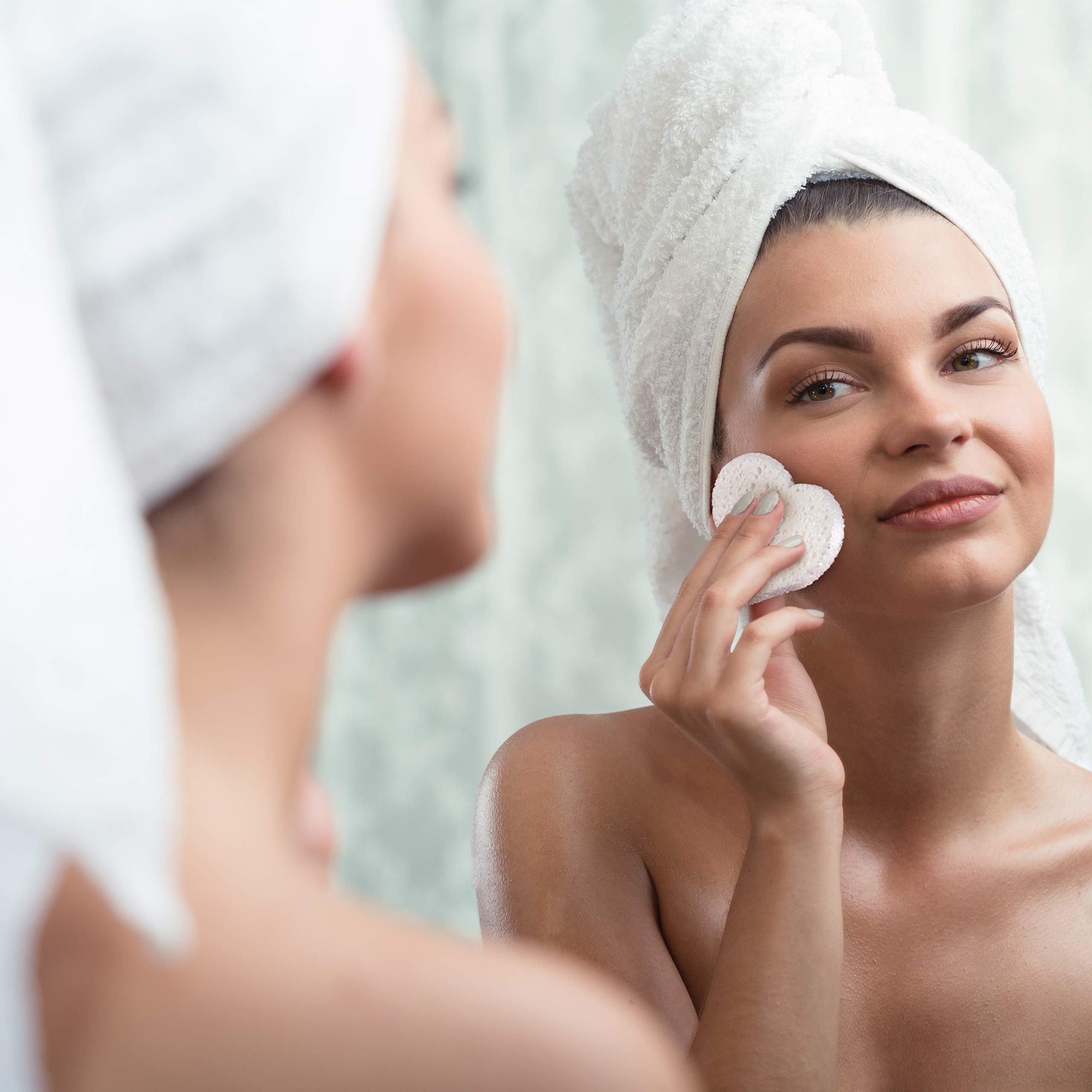 Natural Cellulose Facial Sponges for Sensitive Skin - Gentle Exfoliating & Makeup Removal Sponge, Hypoallergenic Deep Cleaning Professional Beauty Tool | Perfect for Daily Face Cleansing, Spa Treatments & Travel Skincare Routine