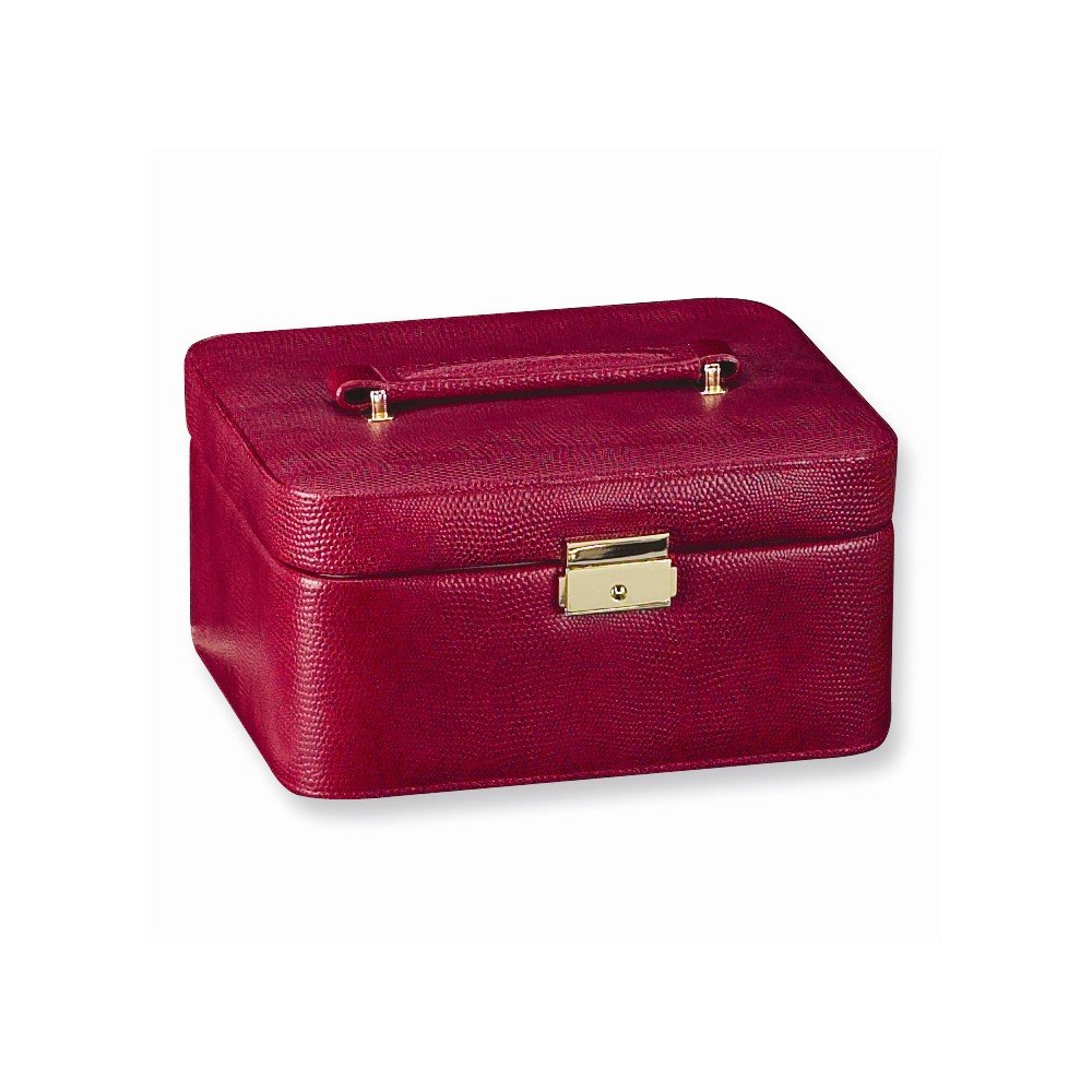 Diamond2Deal Red Velvet Jewelry Box & Watch Case - Premium Storage for Necklaces, Rings & Watches - Perfect for Travel, Gifts & Home Organization