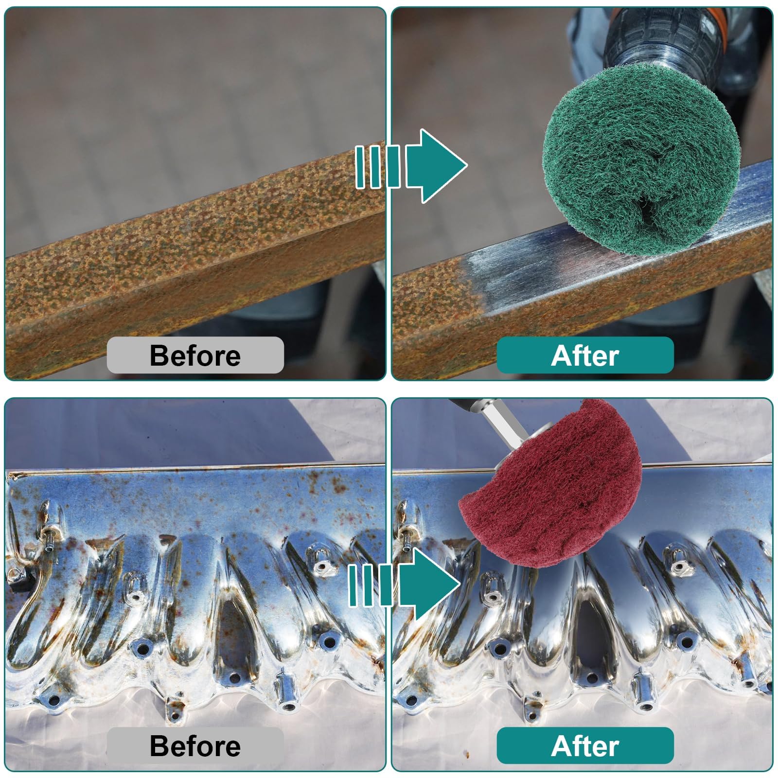 **SUNJOYCO 6PCS Abrasive Buffing & Polishing Wheel Drill Attachment Set - Scouring Pads, Sanding Mop & Power Scrubber Cleaning Kit with 1/4” Shank for Metal, Wood & Auto Detailing**    *(Optimized for SEO, includes use cases: metal polishing, wood sanding, auto detailing, and general cleaning tasks.)*