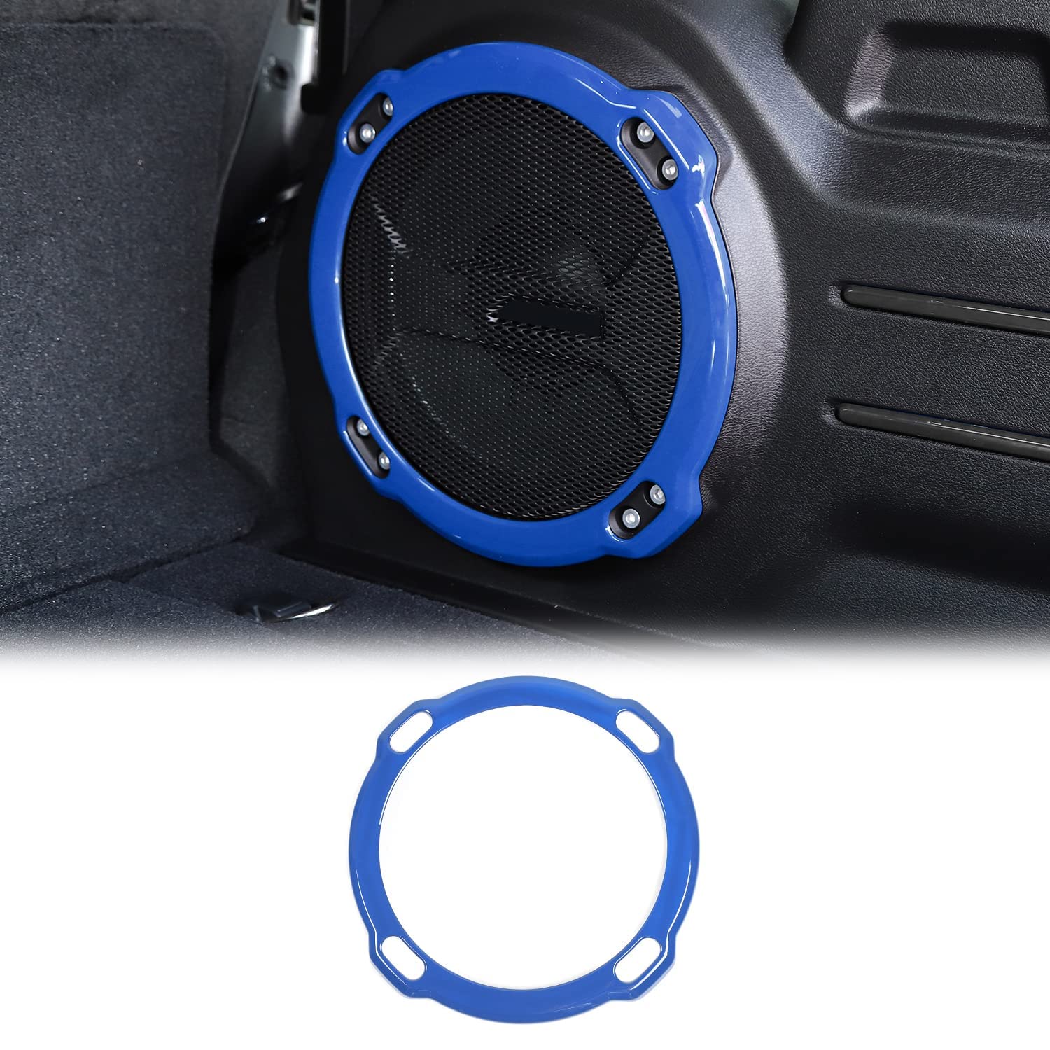 JeCar ABS Trunk Subwoofer Speaker Trim Cover - Interior Accessory Compatible with 2018-2023 Jeep Wrangler JL & JLU Rubicon Models (Blue) | Enhanced Bass & Stylish Protection for Off-Road Adventures & Daily Commutes